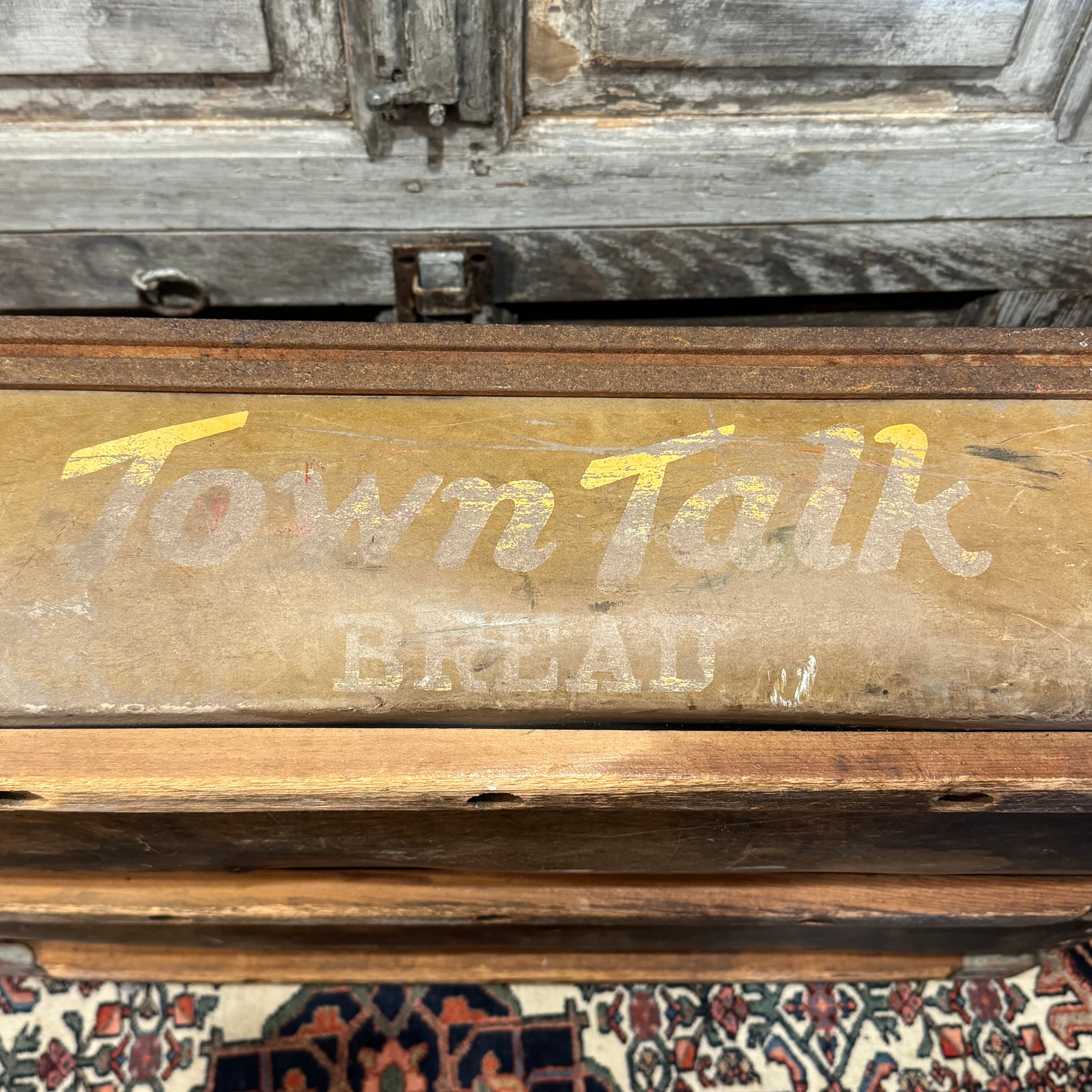 Antique Lancaster, PA Bakery Bread Rack Tray - "Town Talk Bread"