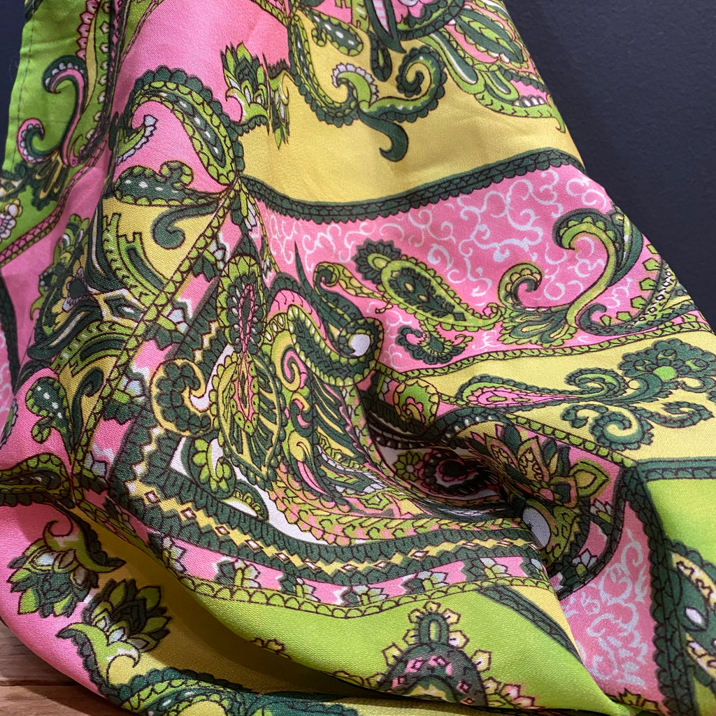 Pink & Lime Paisley Scarf