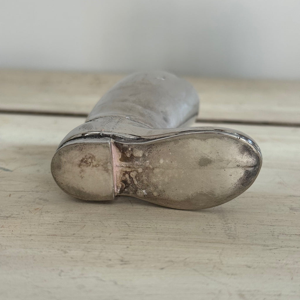English Silver-Plated Riding Boot Spirit Measure