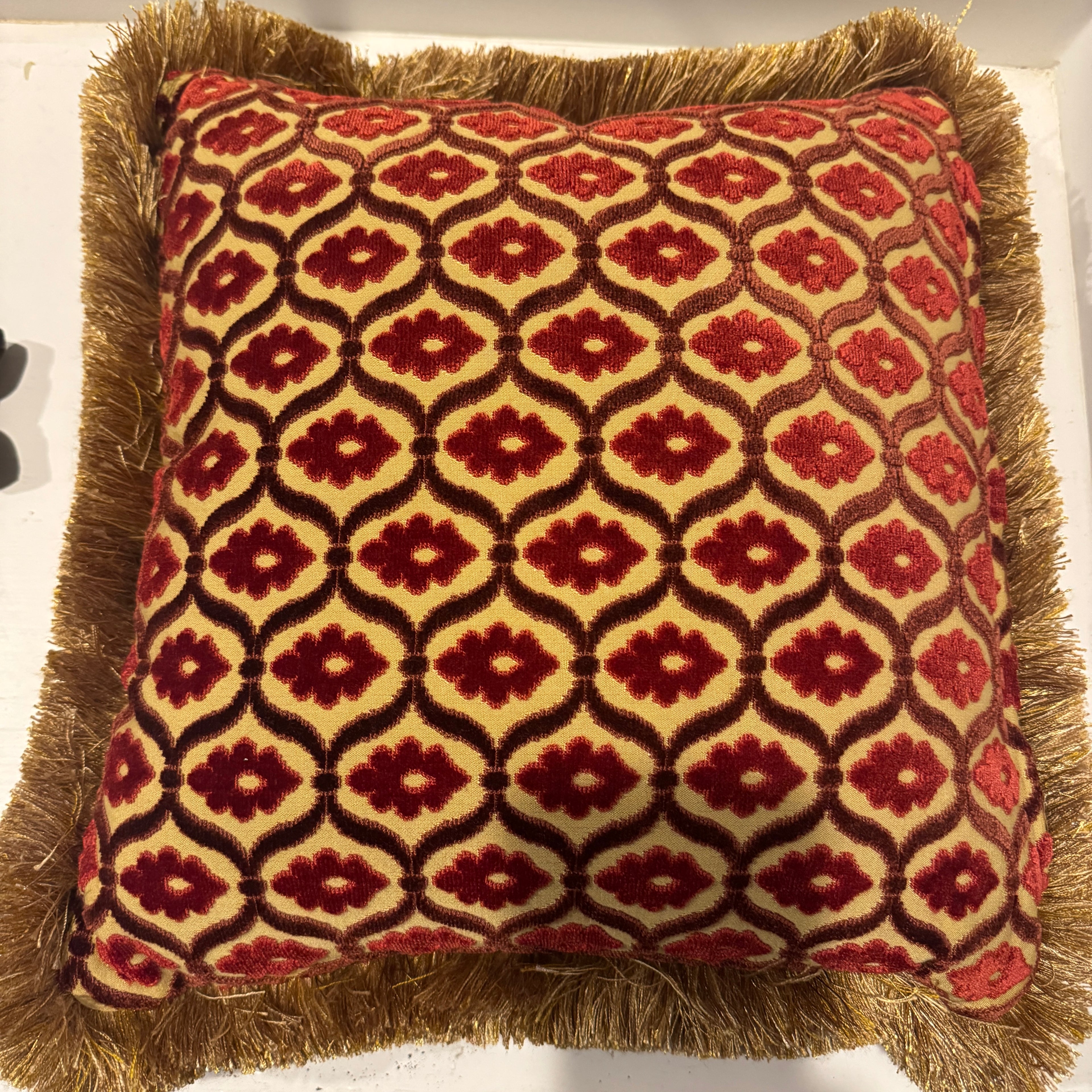 Velvet Geometric Pillow