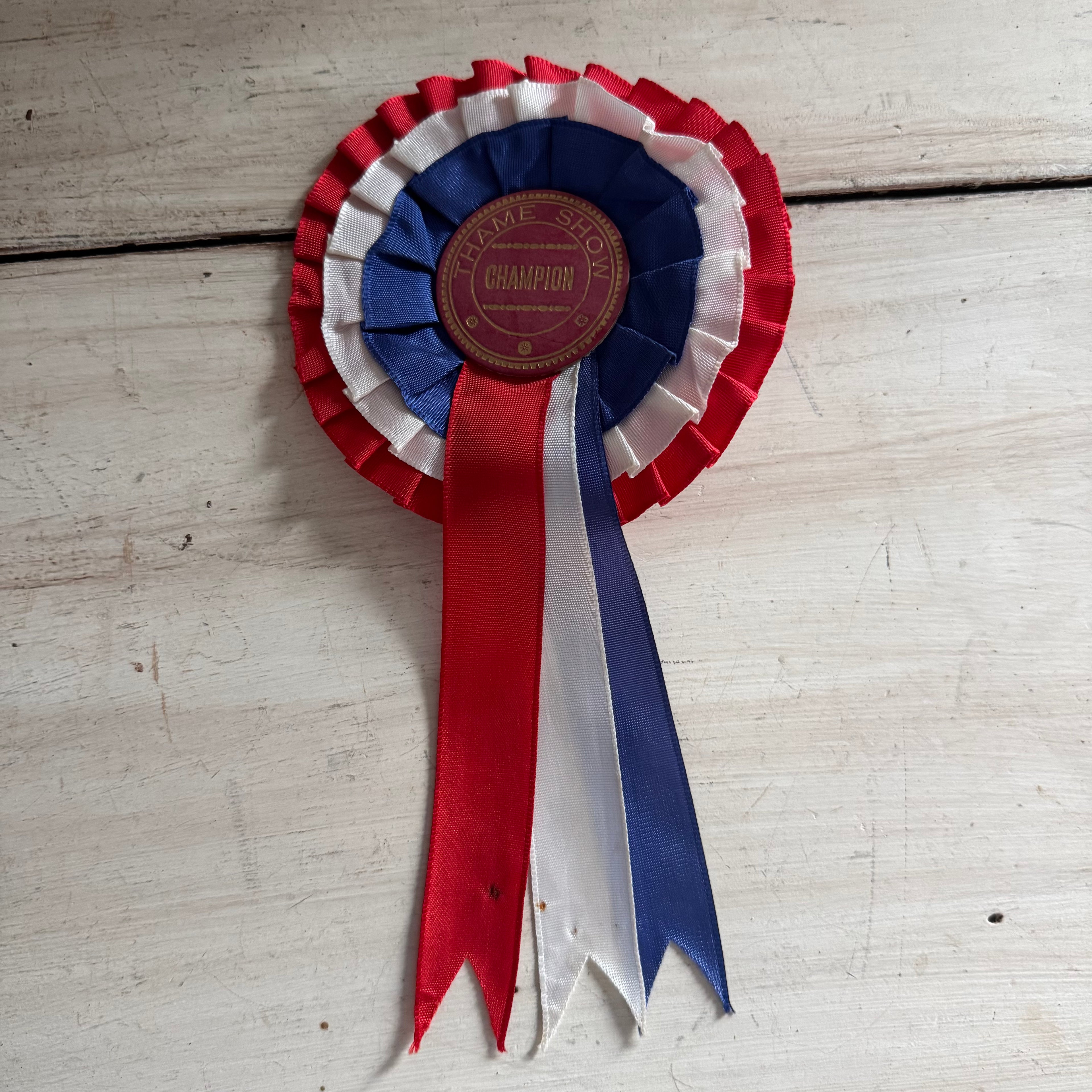 Vintage English Thame Show Champion Rosette