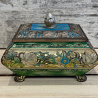 Antique English Blue Bird Confectionery Box
