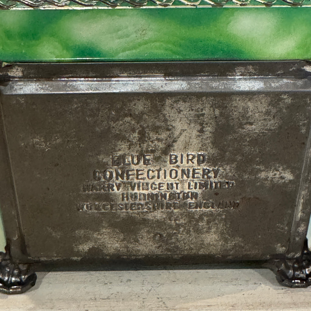 Antique English Blue Bird Confectionery Box