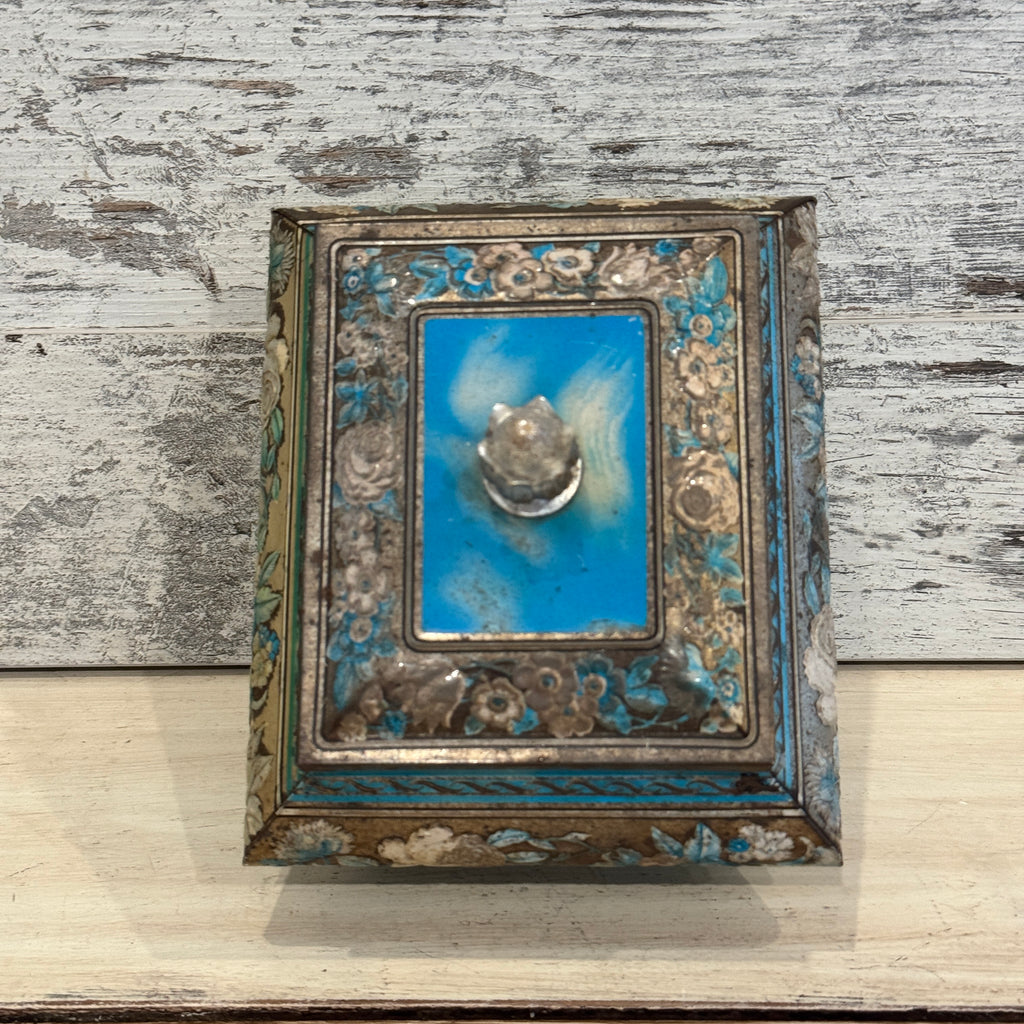 Antique English Blue Bird Confectionery Box