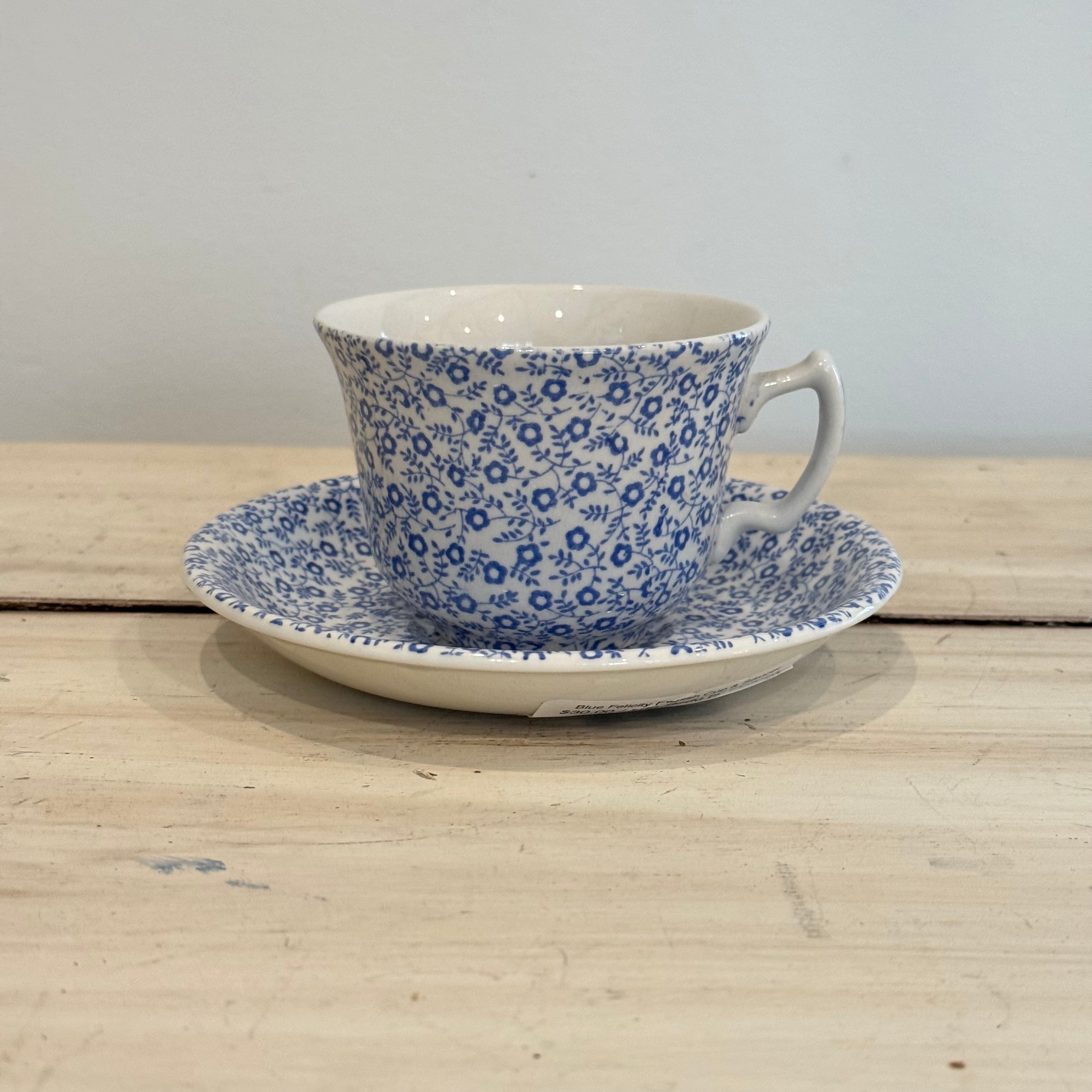 English Blue Felicity Teacup & Saucer – DAPPER BLEU