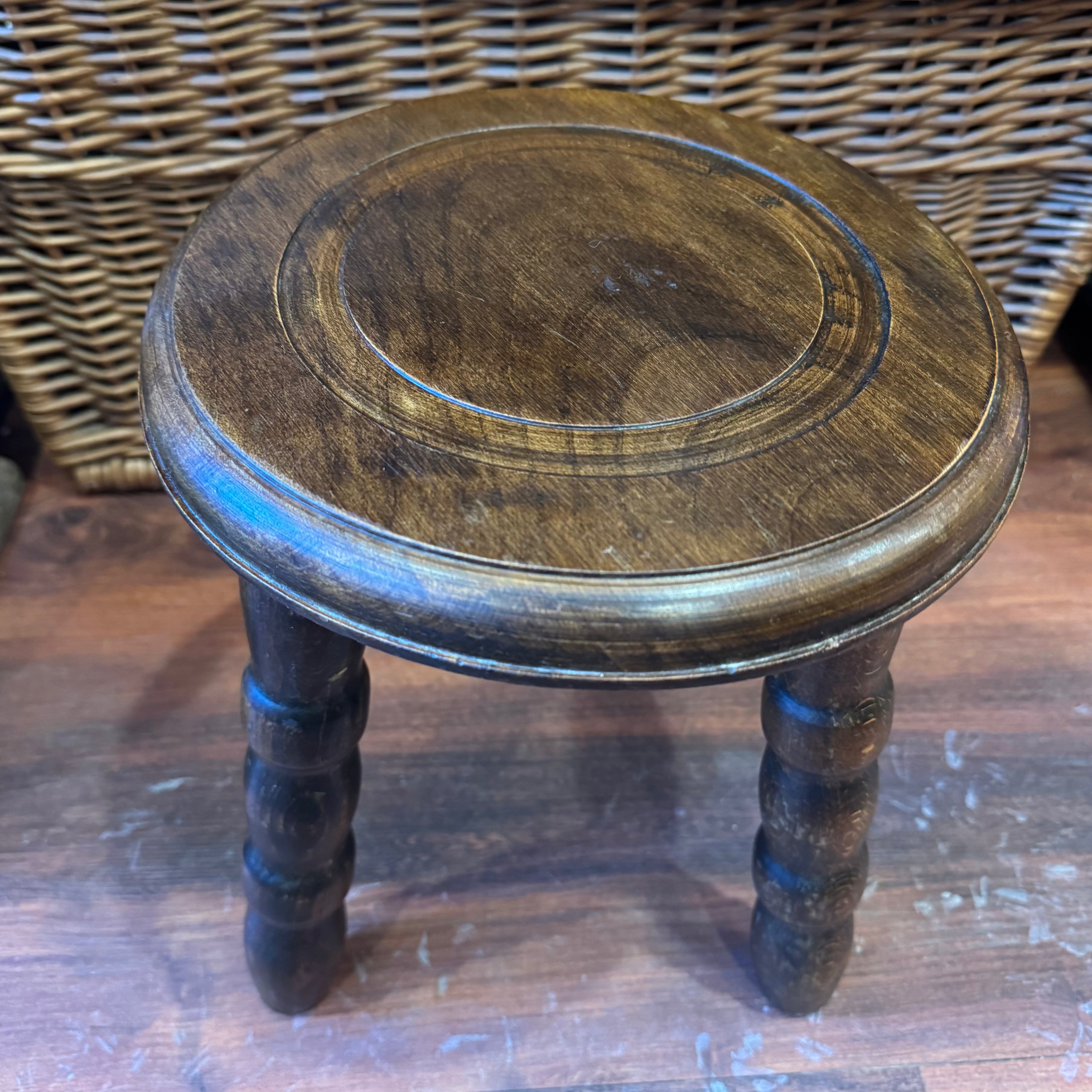French Bobbin Leg Wooden Stool