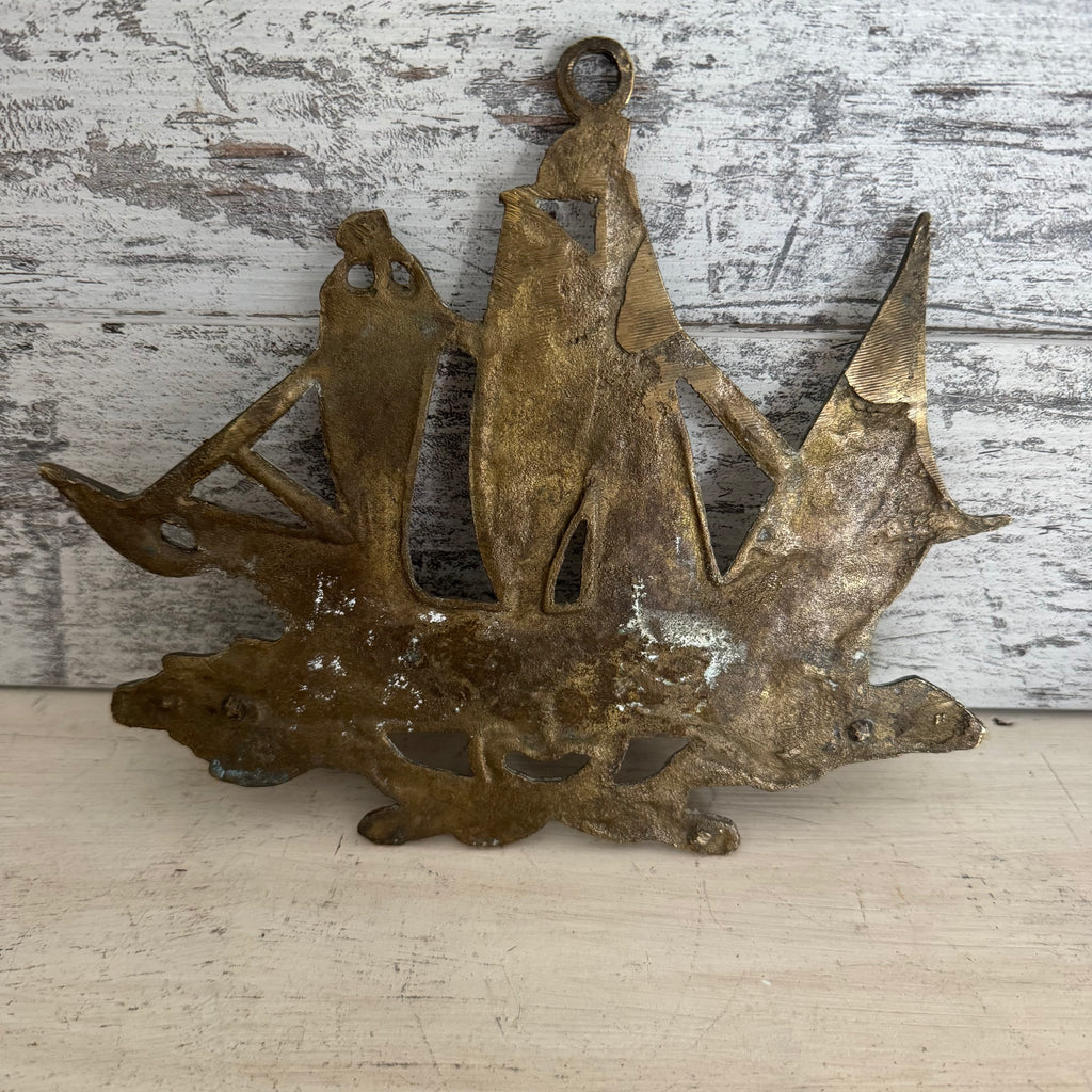 English Brass Galleon Pipe Holder