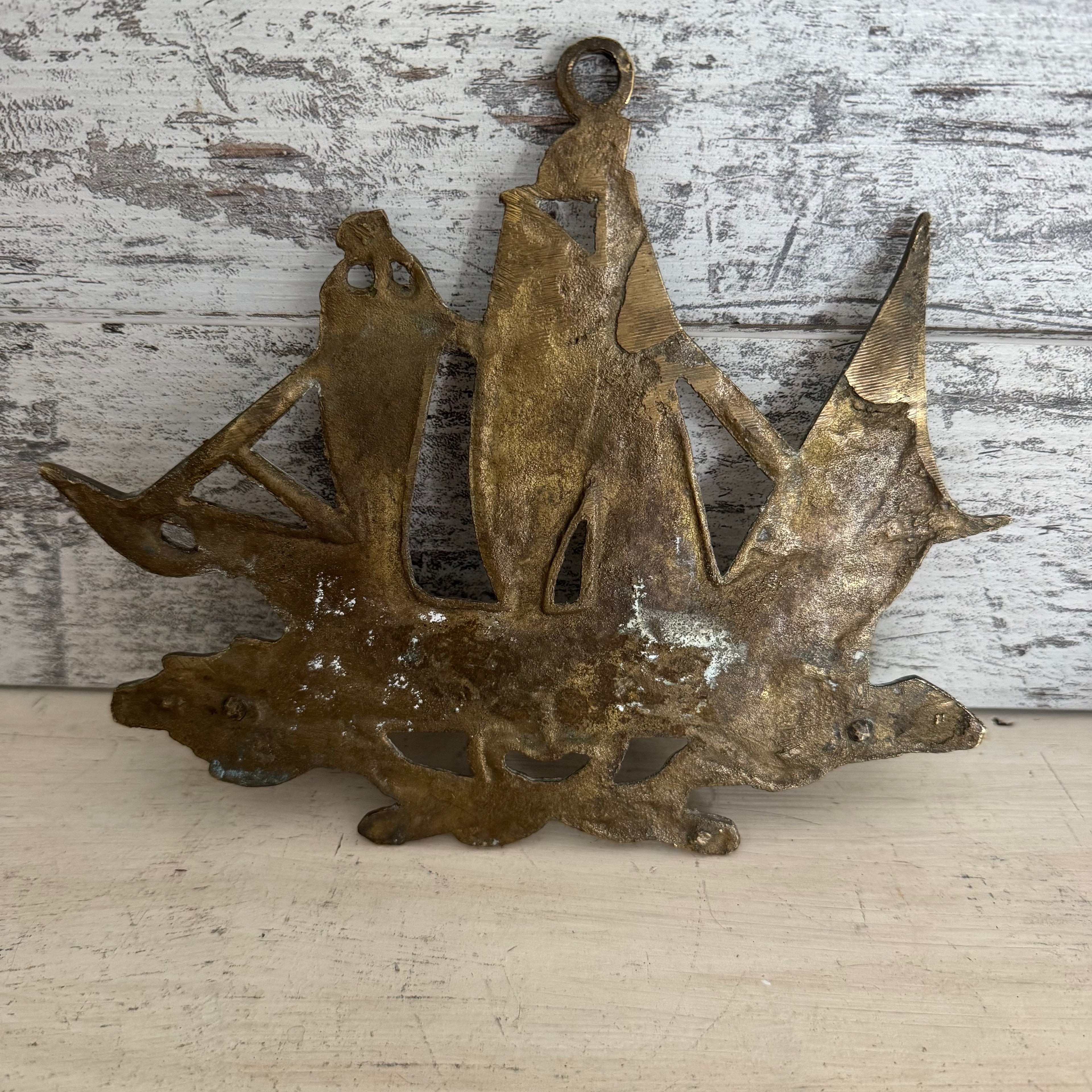 English Brass Galleon Pipe Holder