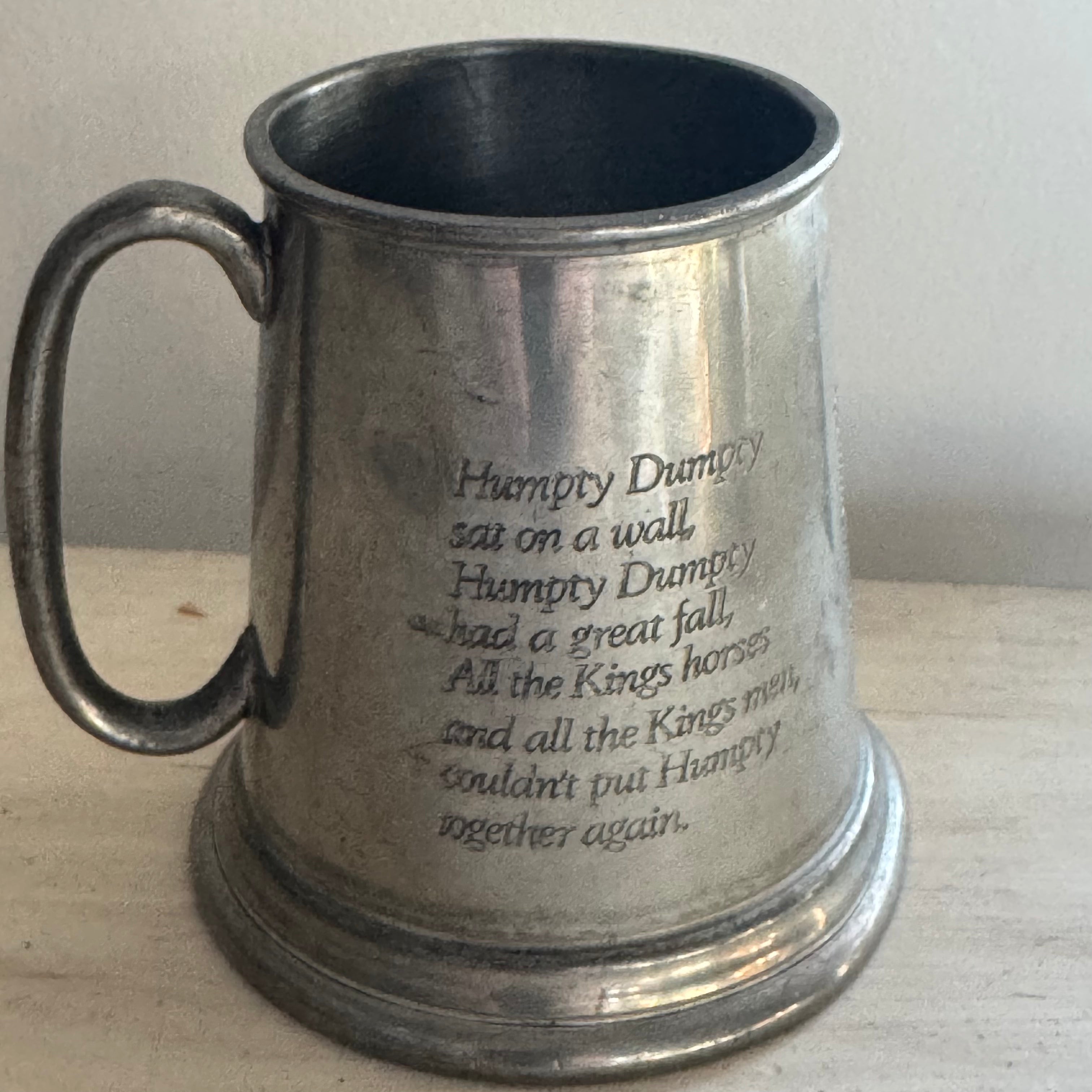 English Humpty Dumpty Pewter Child’s Mug