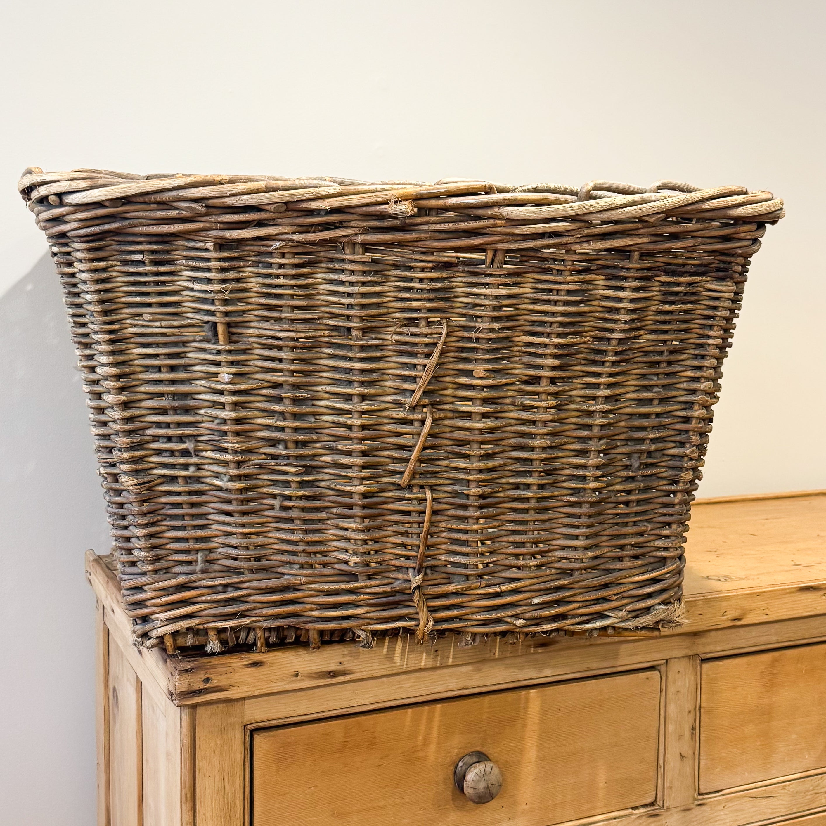 Antique Wool English Basket