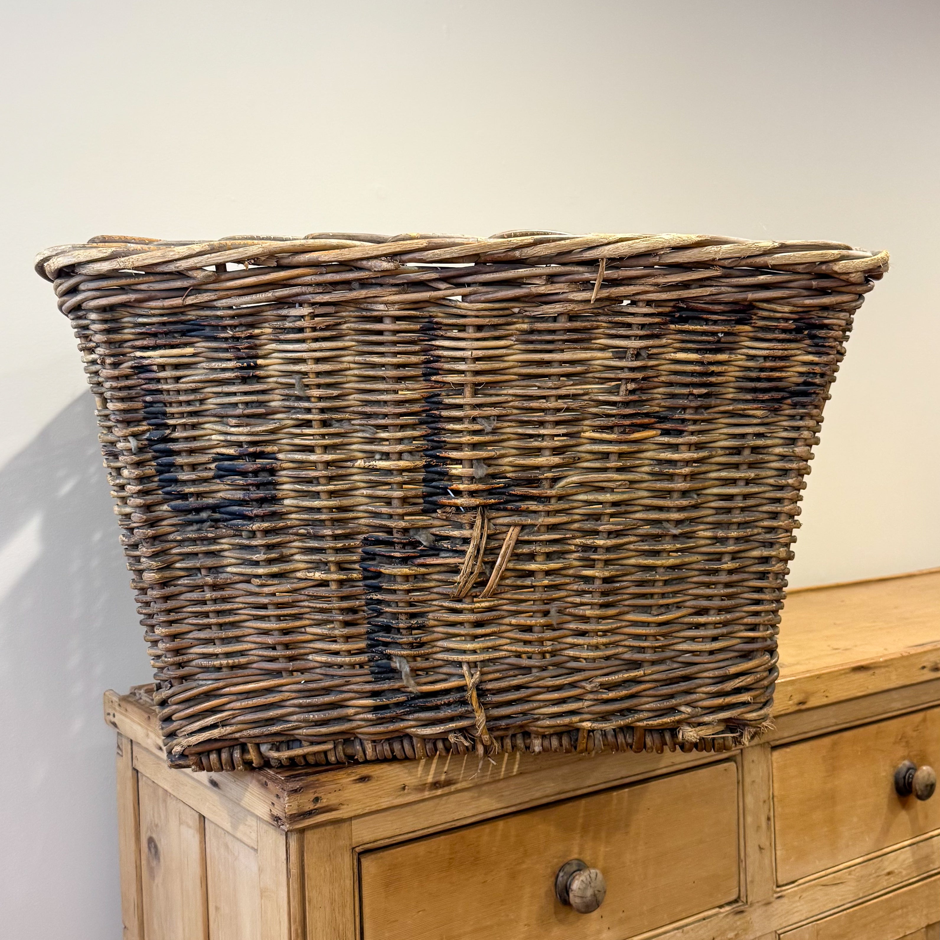 Antique Wool English Basket