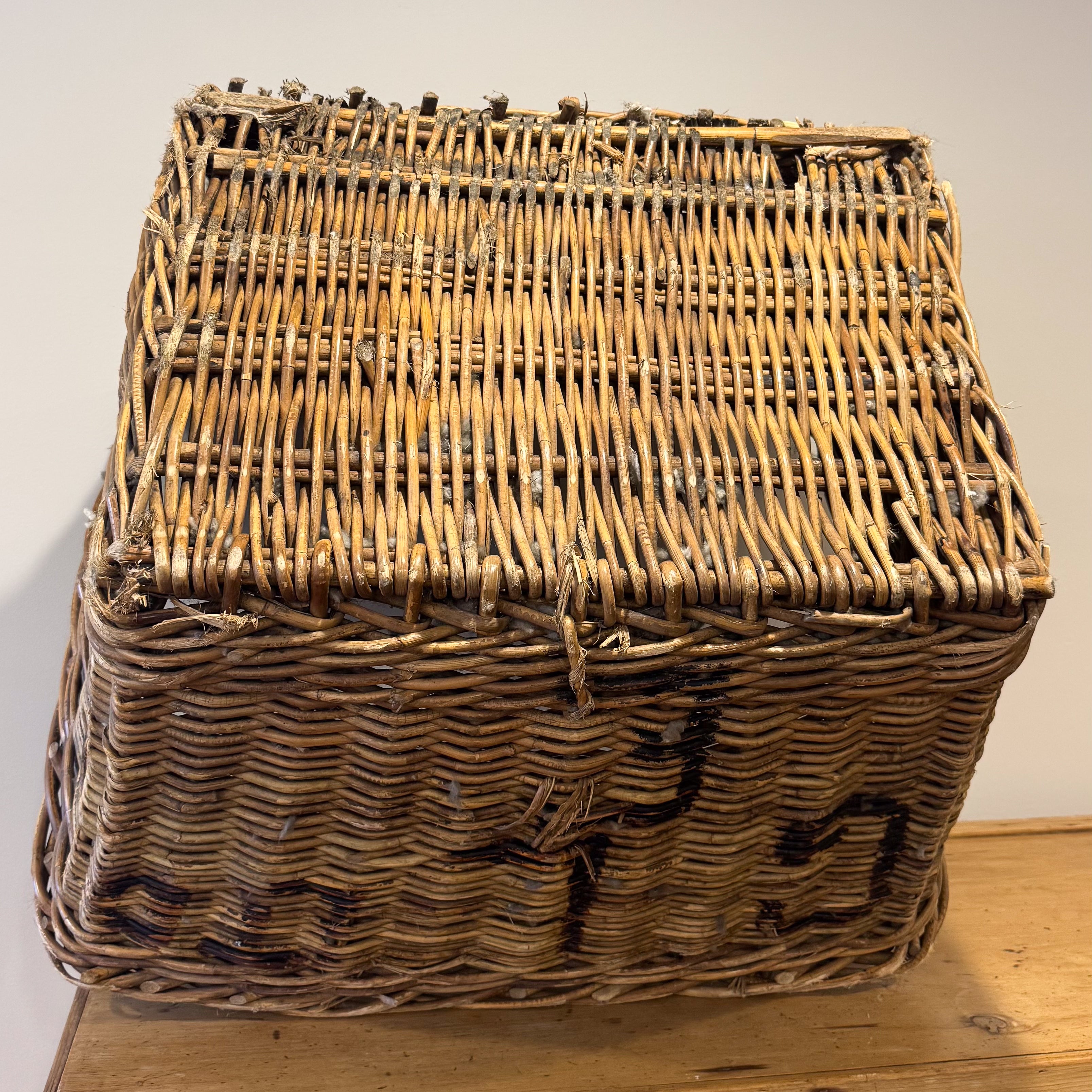 Antique Wool English Basket