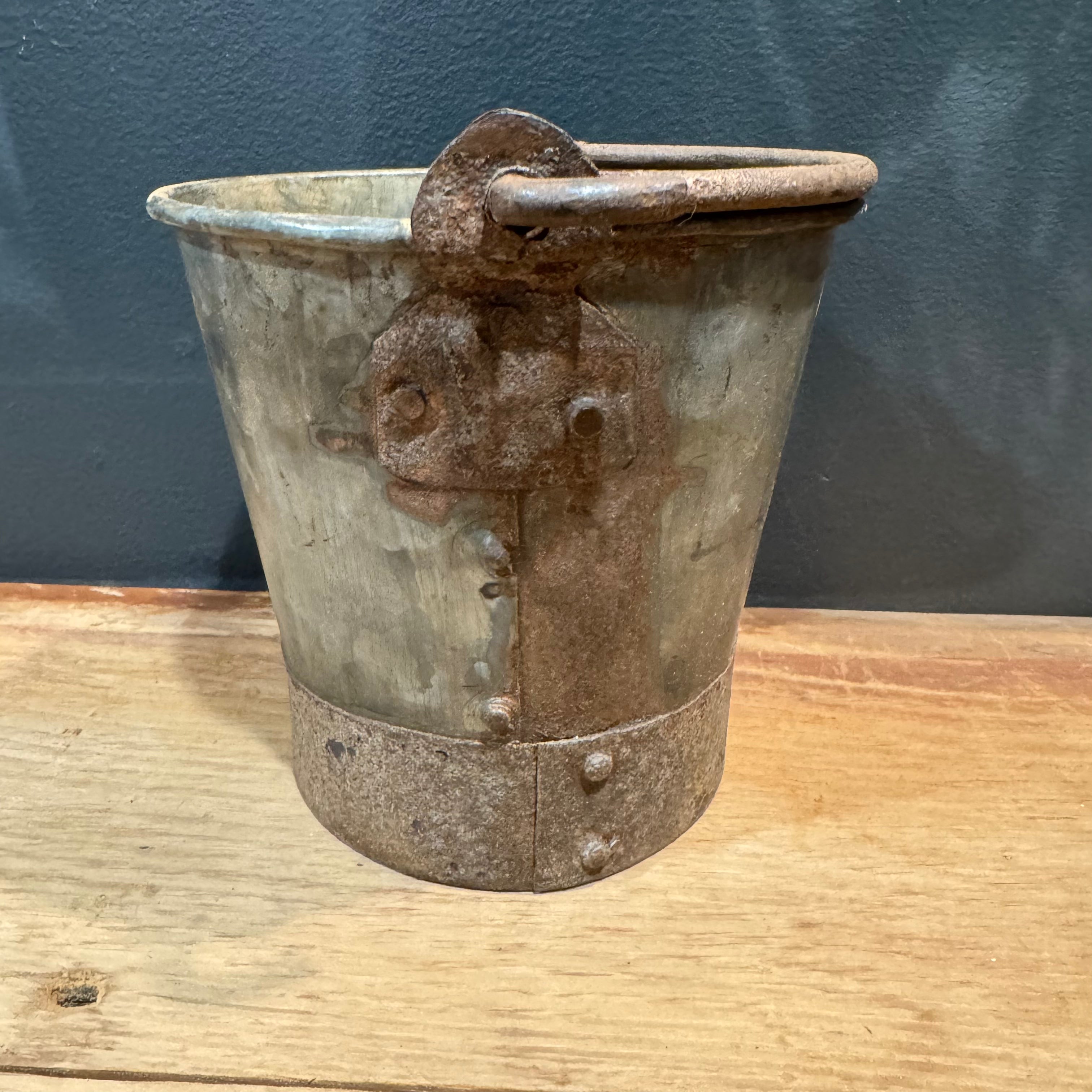 Antique English Galvanized Iron Bucket