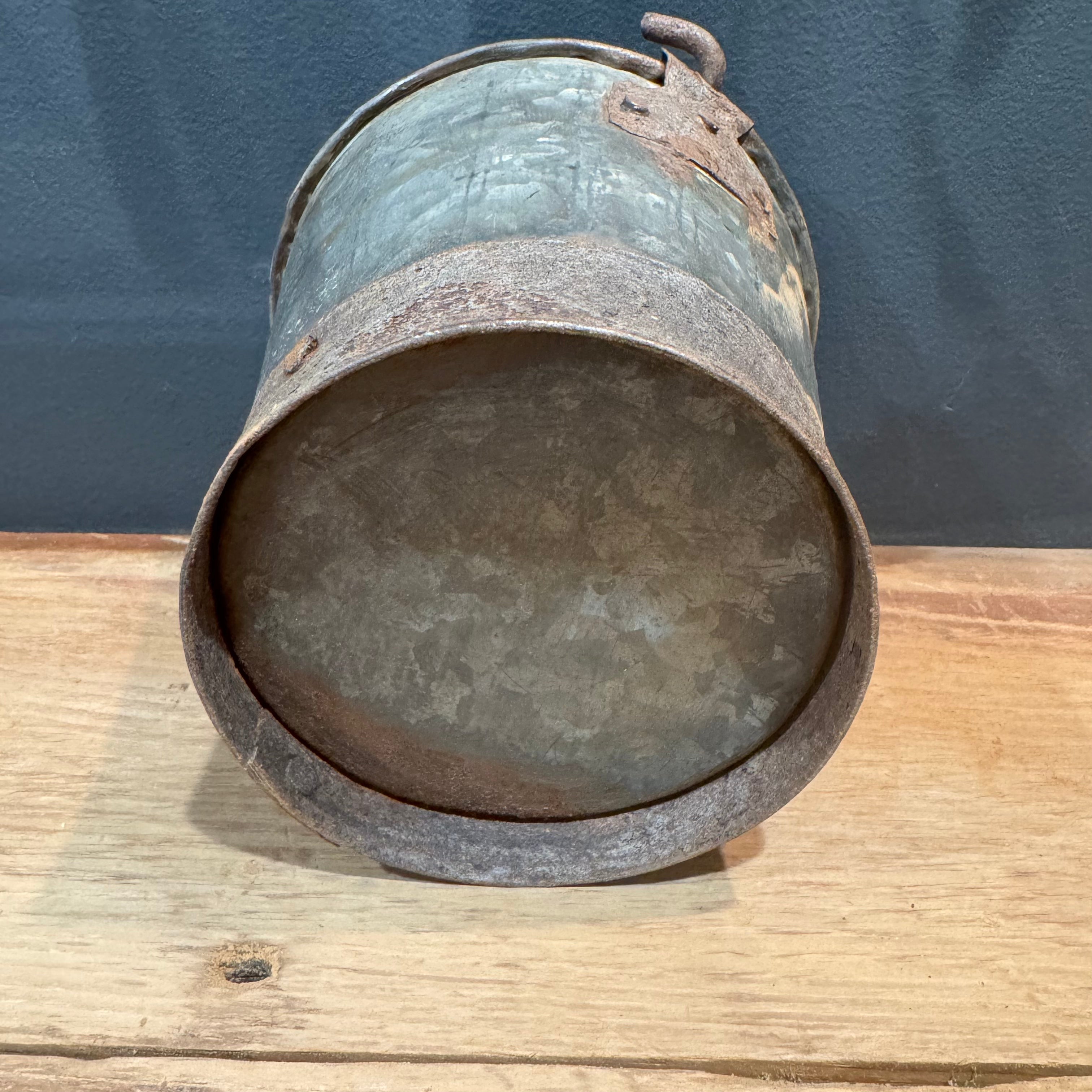 Antique English Galvanized Iron Bucket