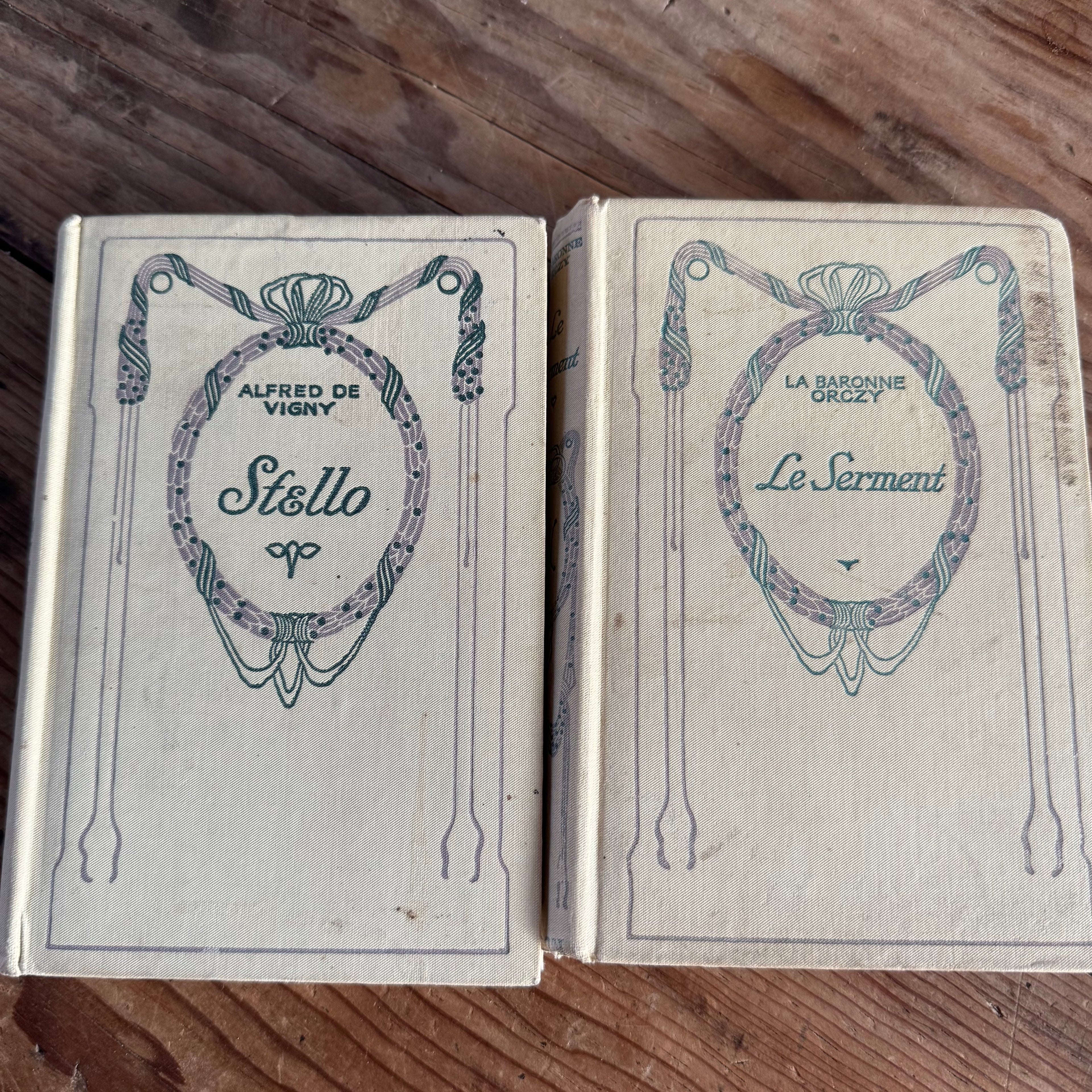 French Nelson Vellum Book Set, Paris, Set of Four