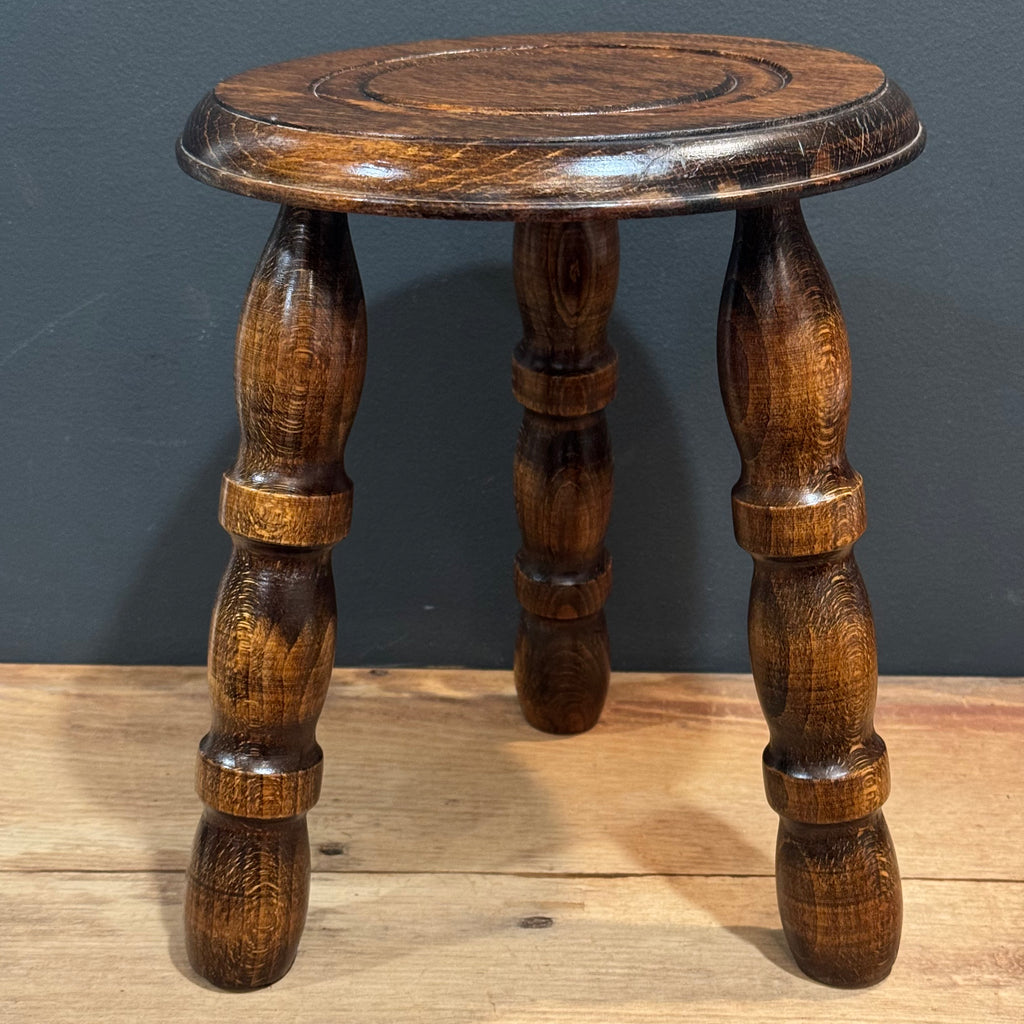 French Bobbin-Leg Wooden Stool