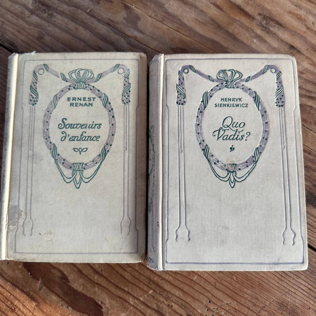 French Nelson Vellum Book Set, Paris, Set of Four