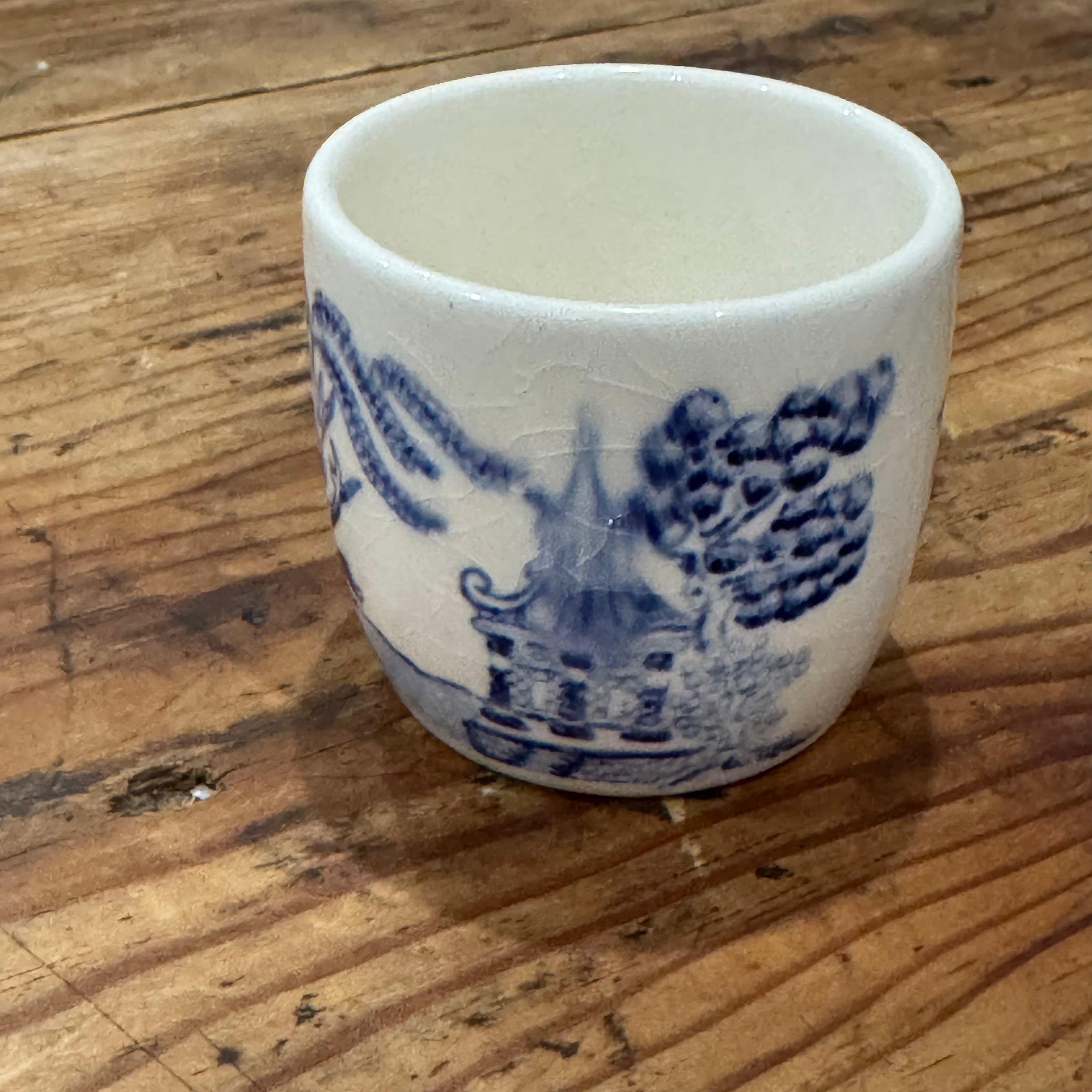 Vintage Blue Willow Egg Cup