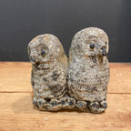 Vintage English Cast Stone Pair of Owls