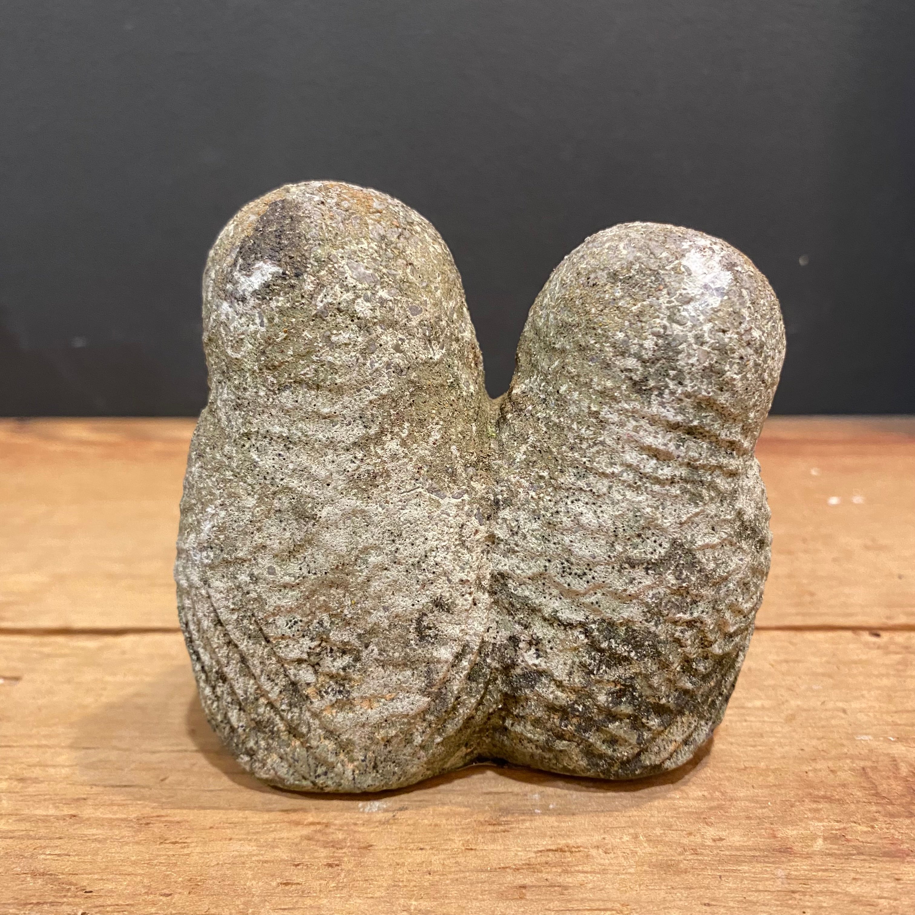Vintage English Cast Stone Pair of Owls