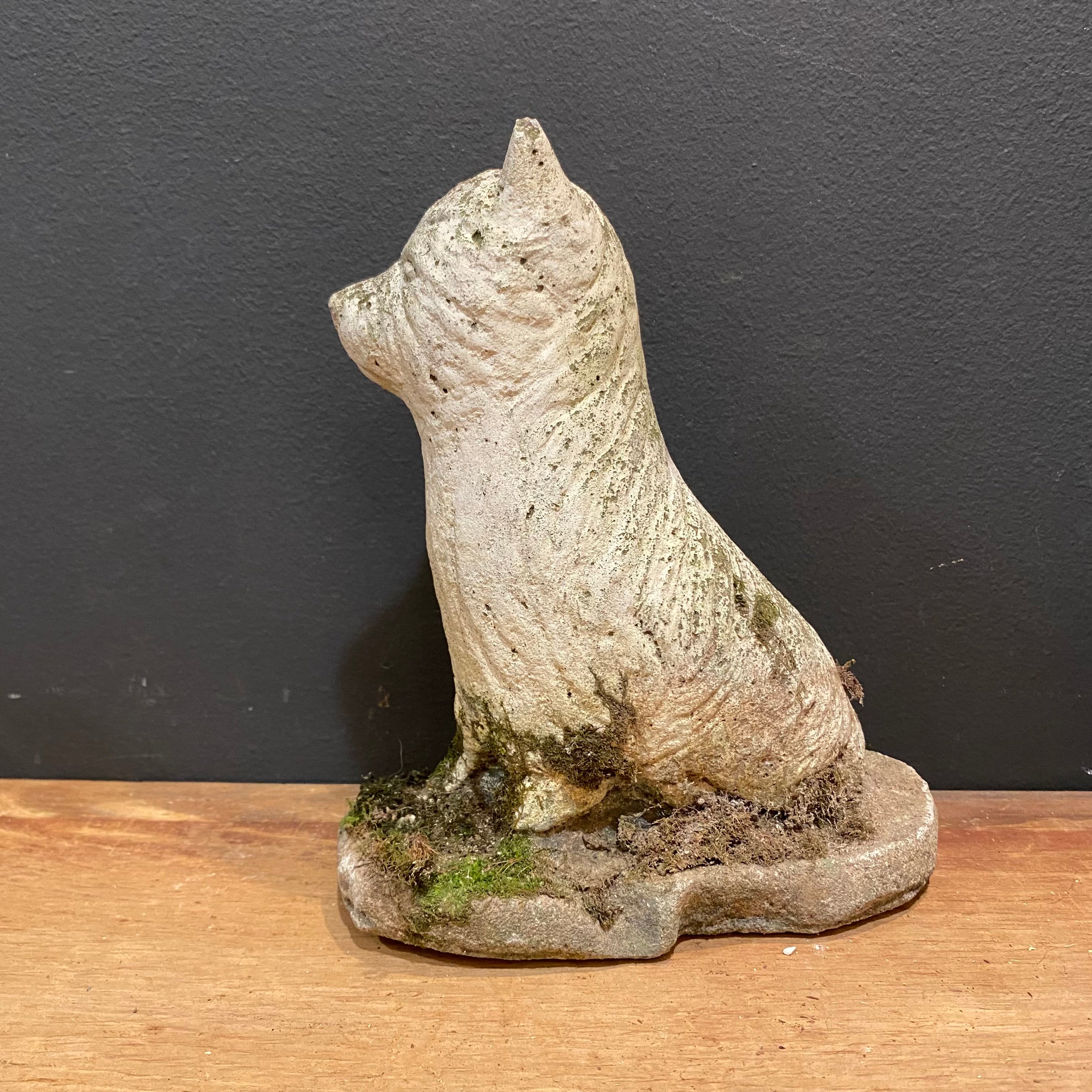 Vintage English Cast Stone Terrier