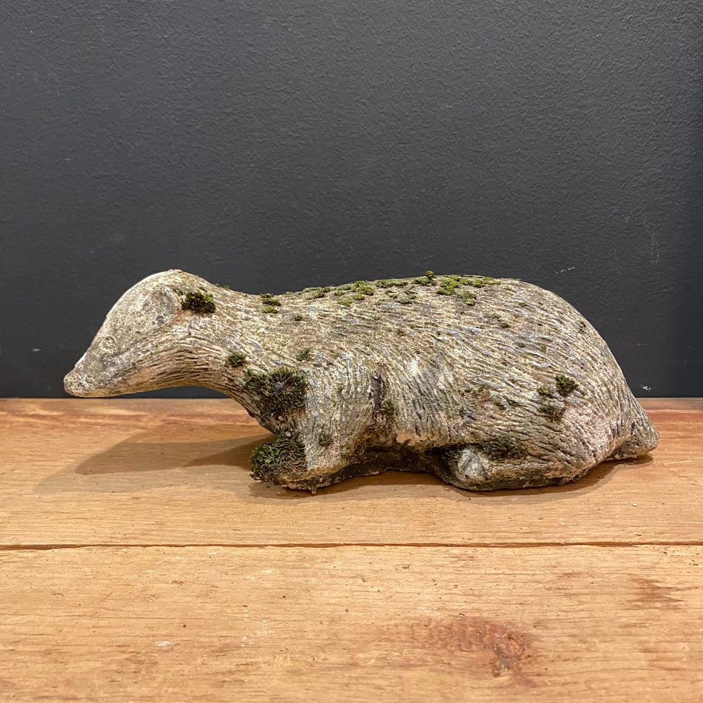 Vintage English Cast Stone Badger Garden