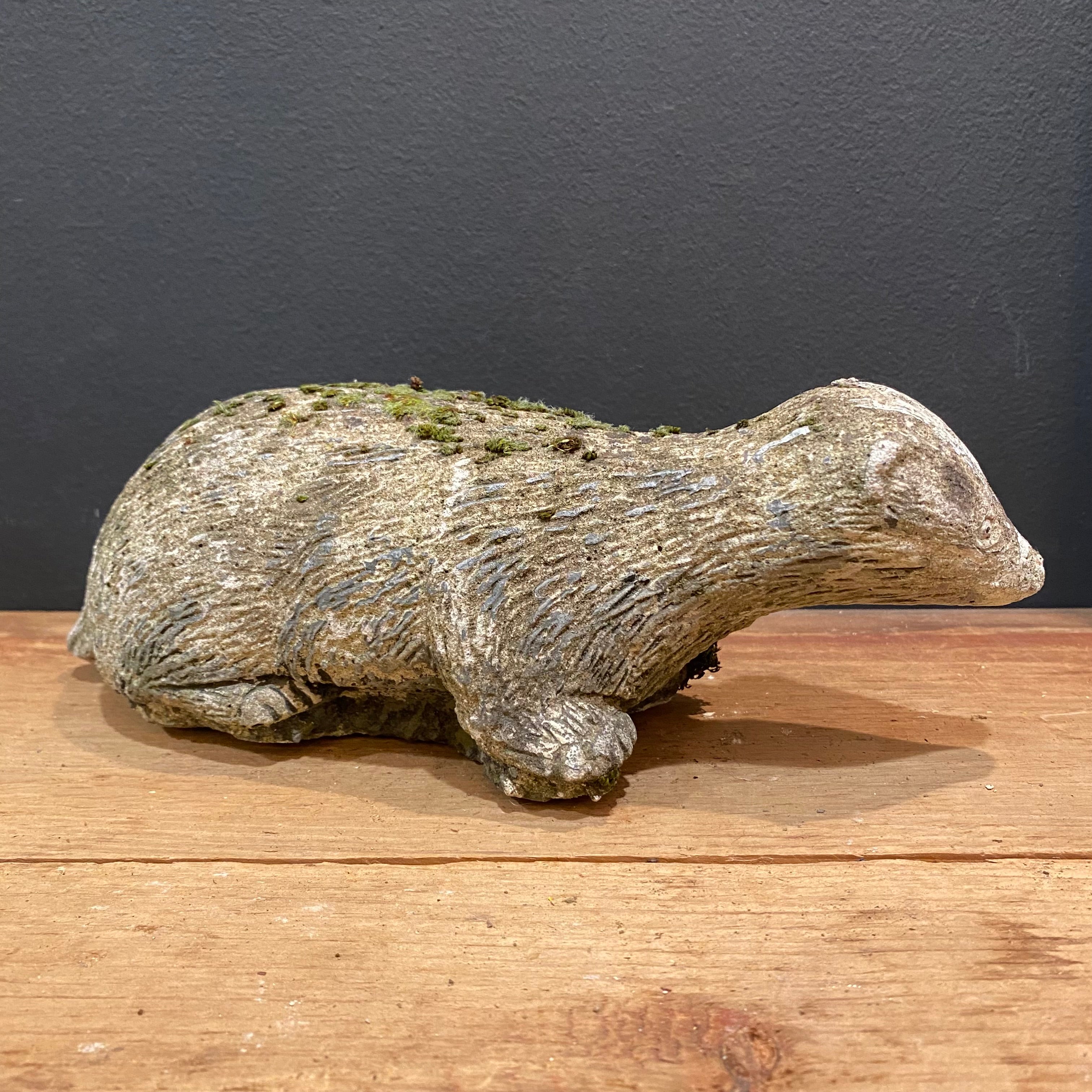 Vintage English Cast Stone Badger Garden