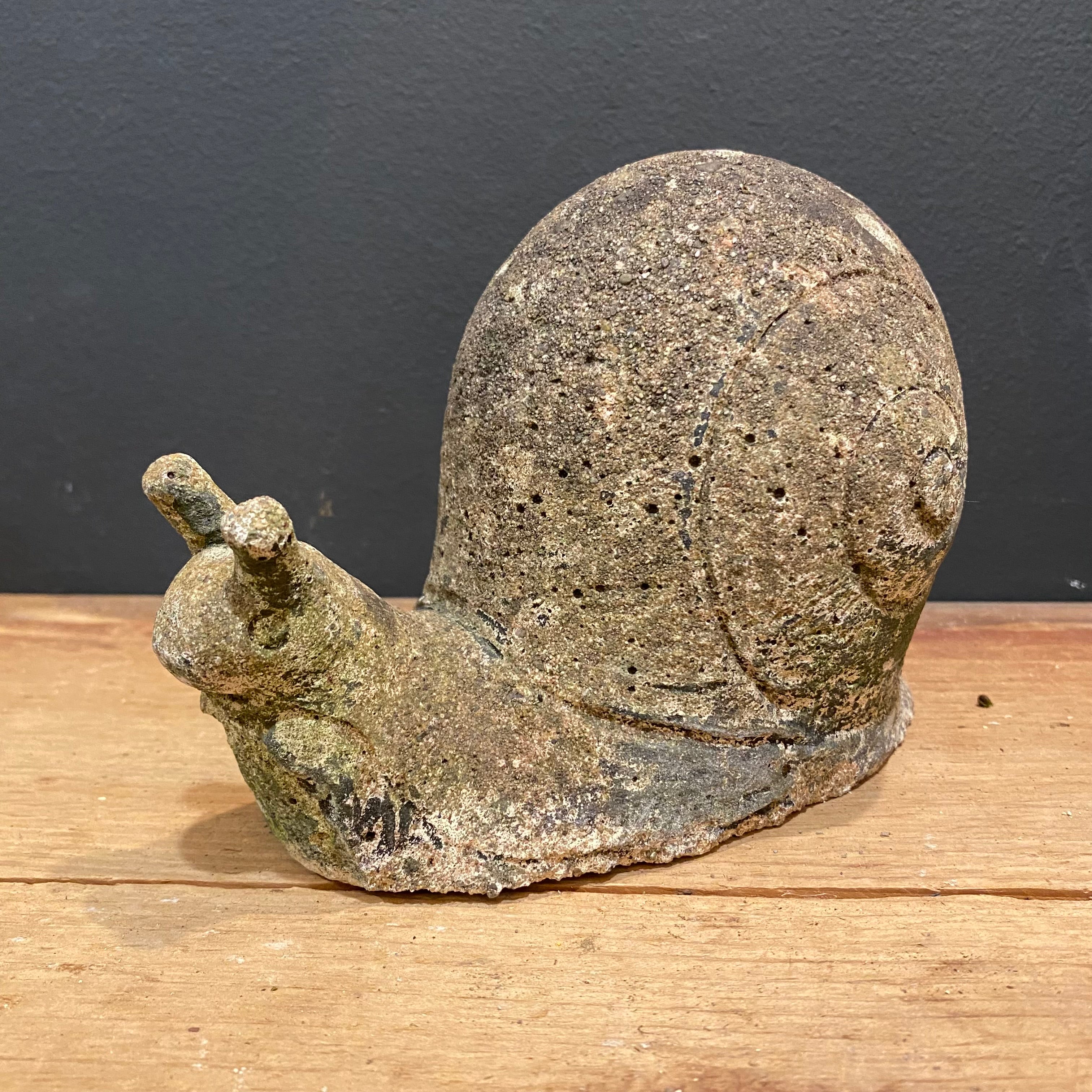 Vintage English Cast Stone Snail