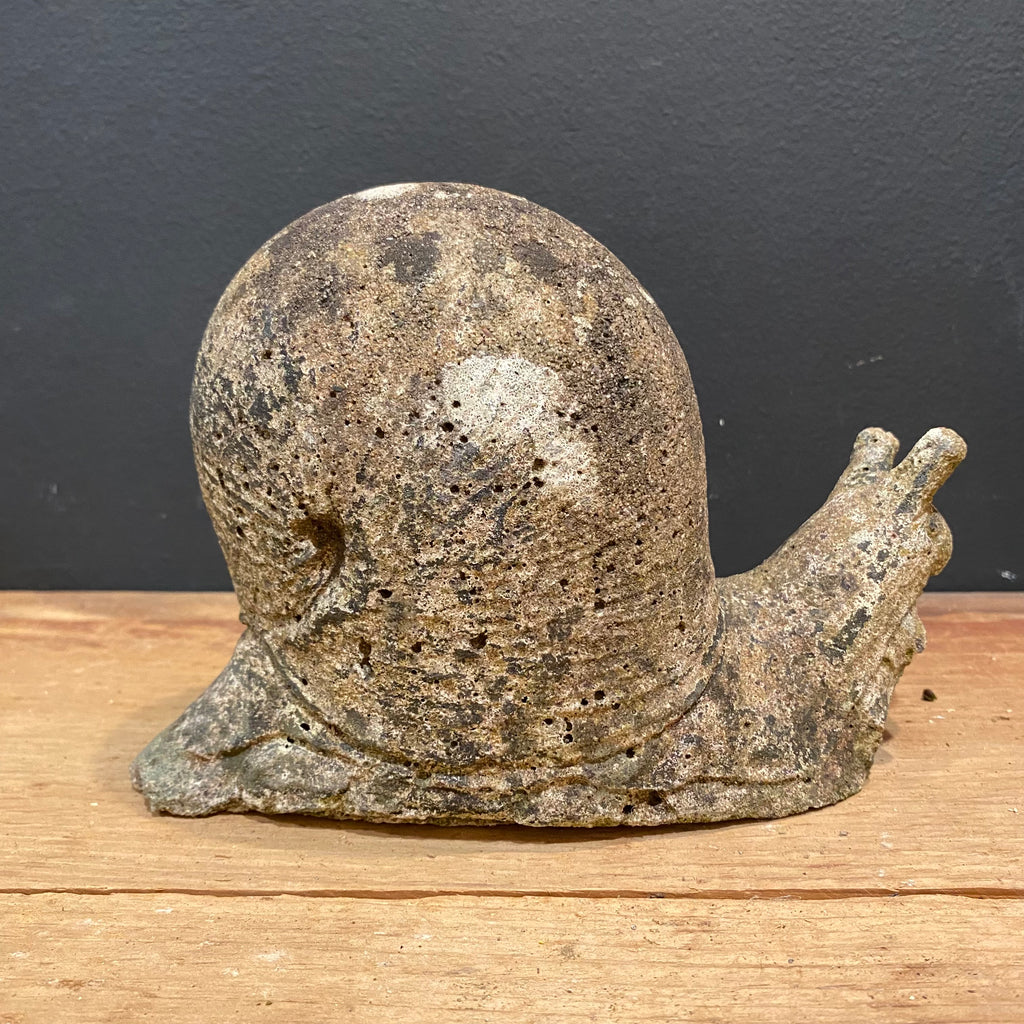 Vintage English Cast Stone Snail