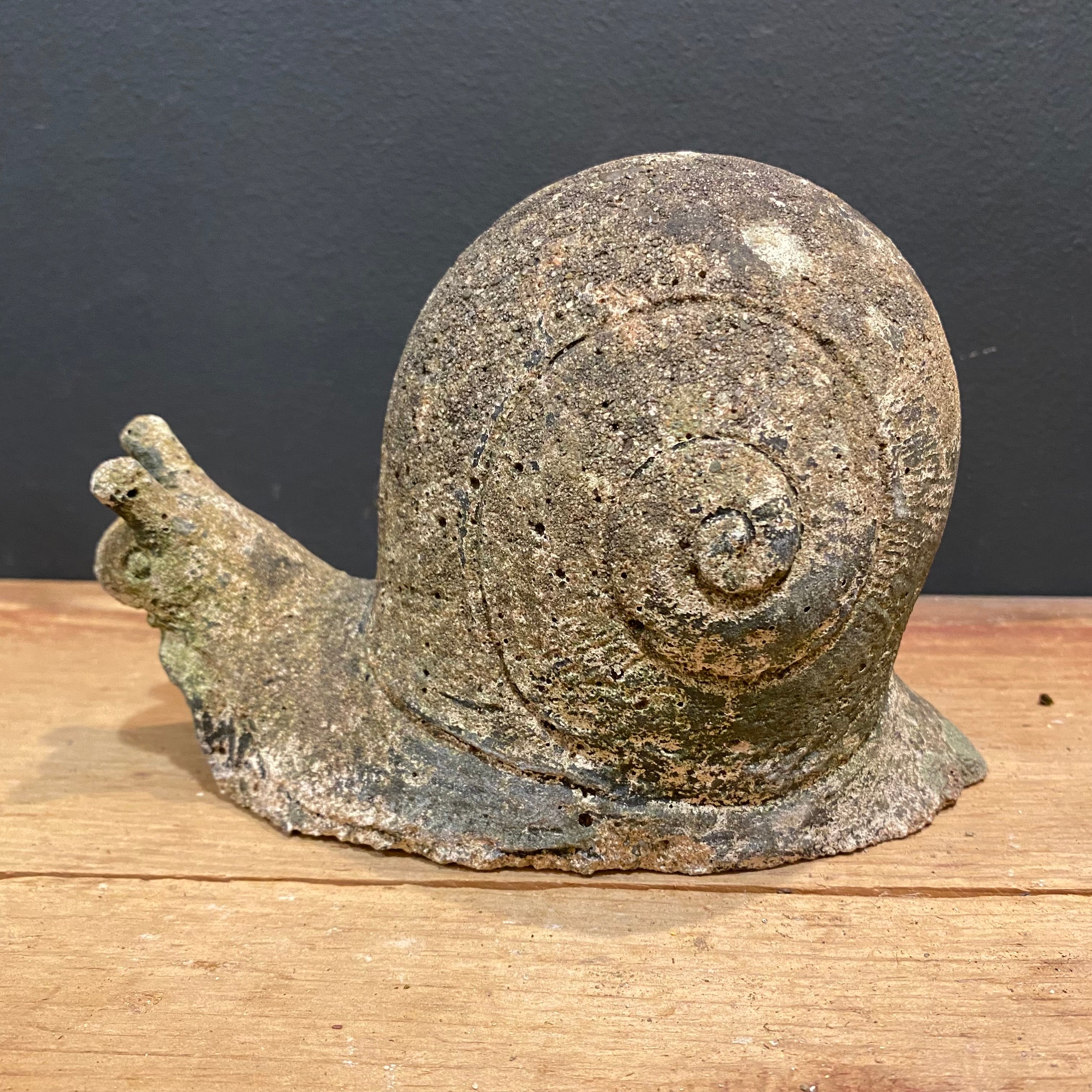 Vintage English Cast Stone Snail