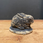 Vintage English Cast Stone Black Bunny