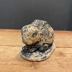 Vintage English Cast Stone Black Bunny