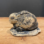 Vintage English Cast Stone Black Bunny