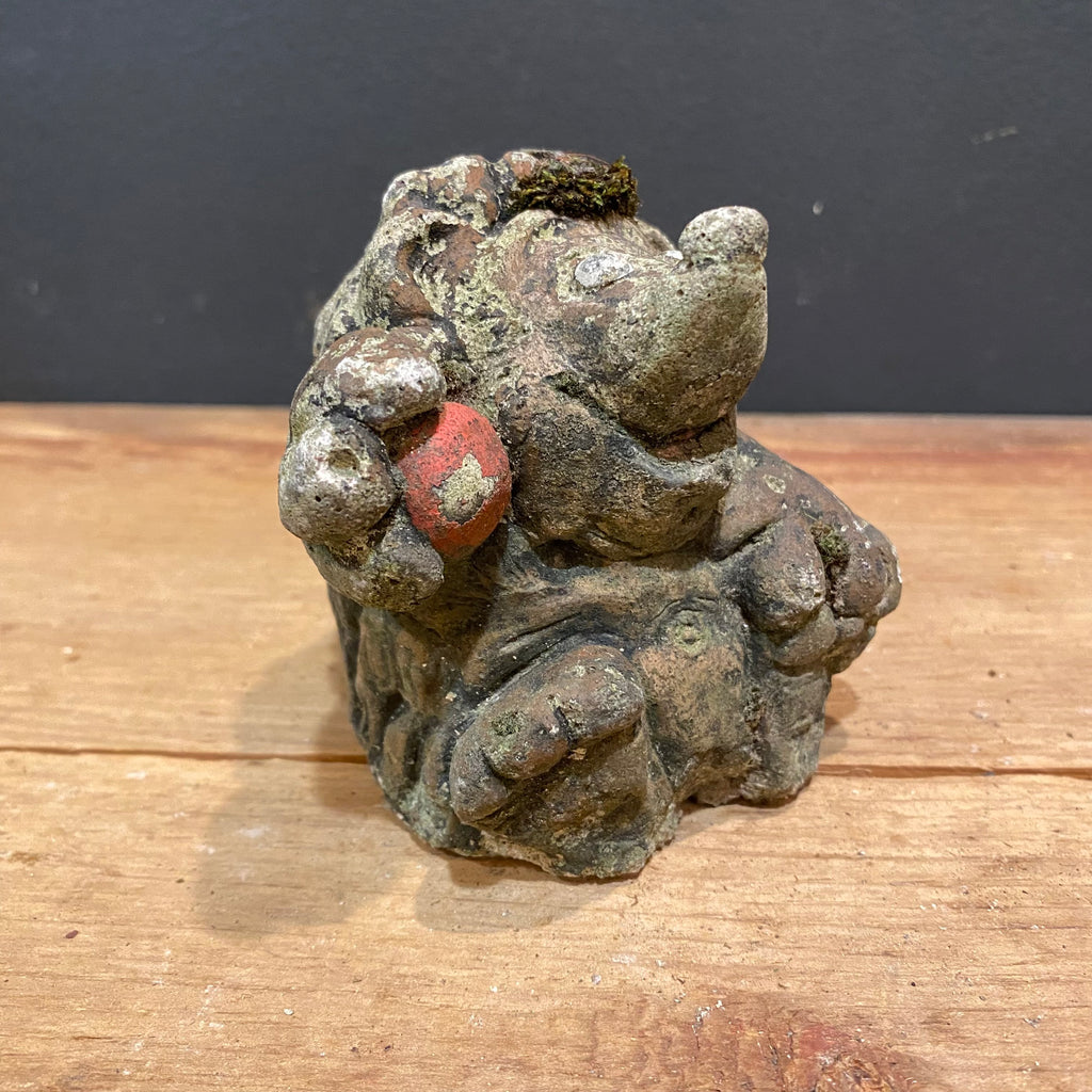 Vintage English Cast Stone Hedgehog with Apple