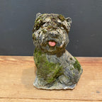 Vintage English Cast Stone Terrier Garden Dog