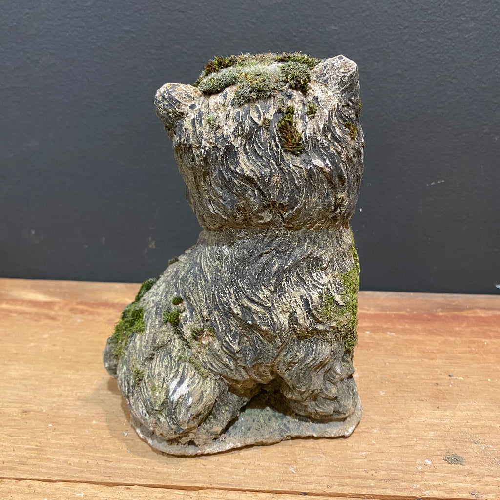 Vintage English Cast Stone Terrier Garden Dog
