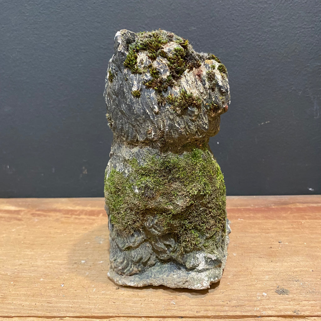 Vintage English Cast Stone Terrier Garden Dog