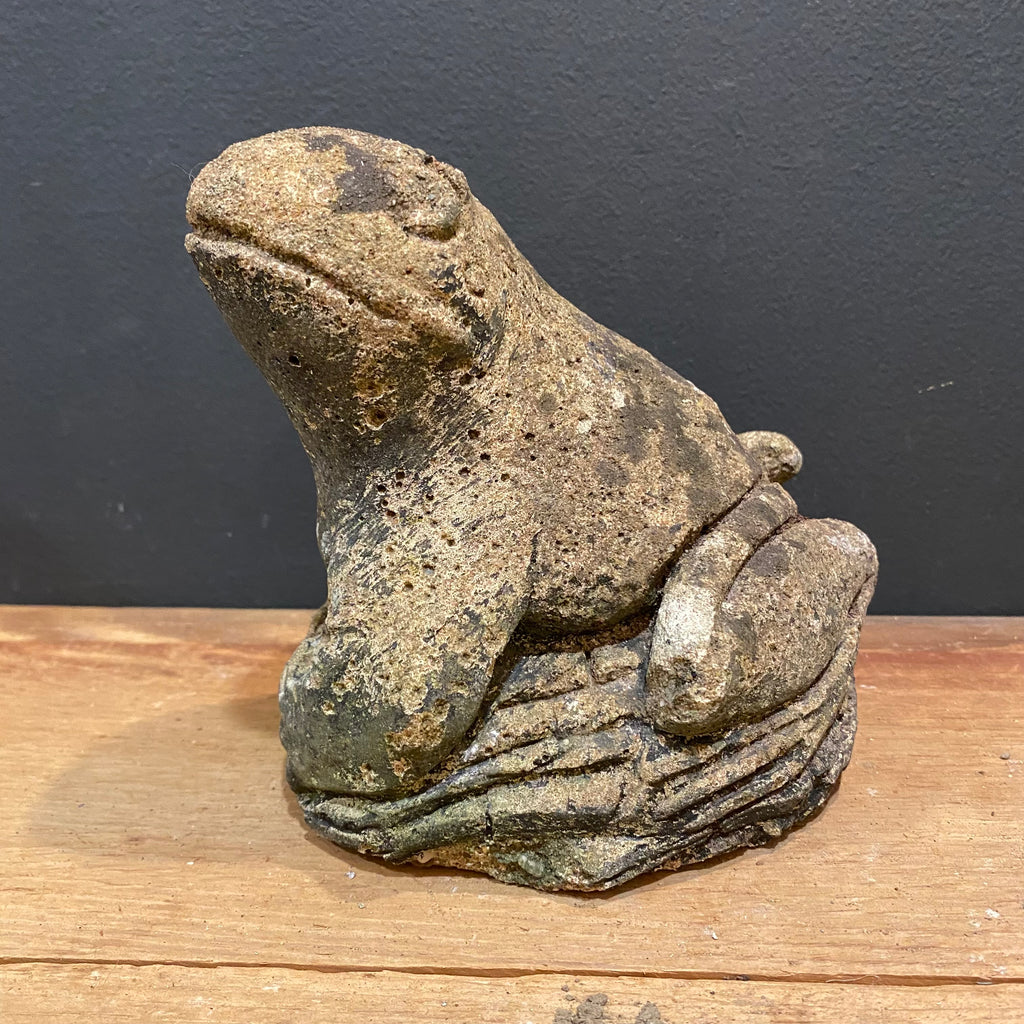 Vintage English Cast Stone Frog