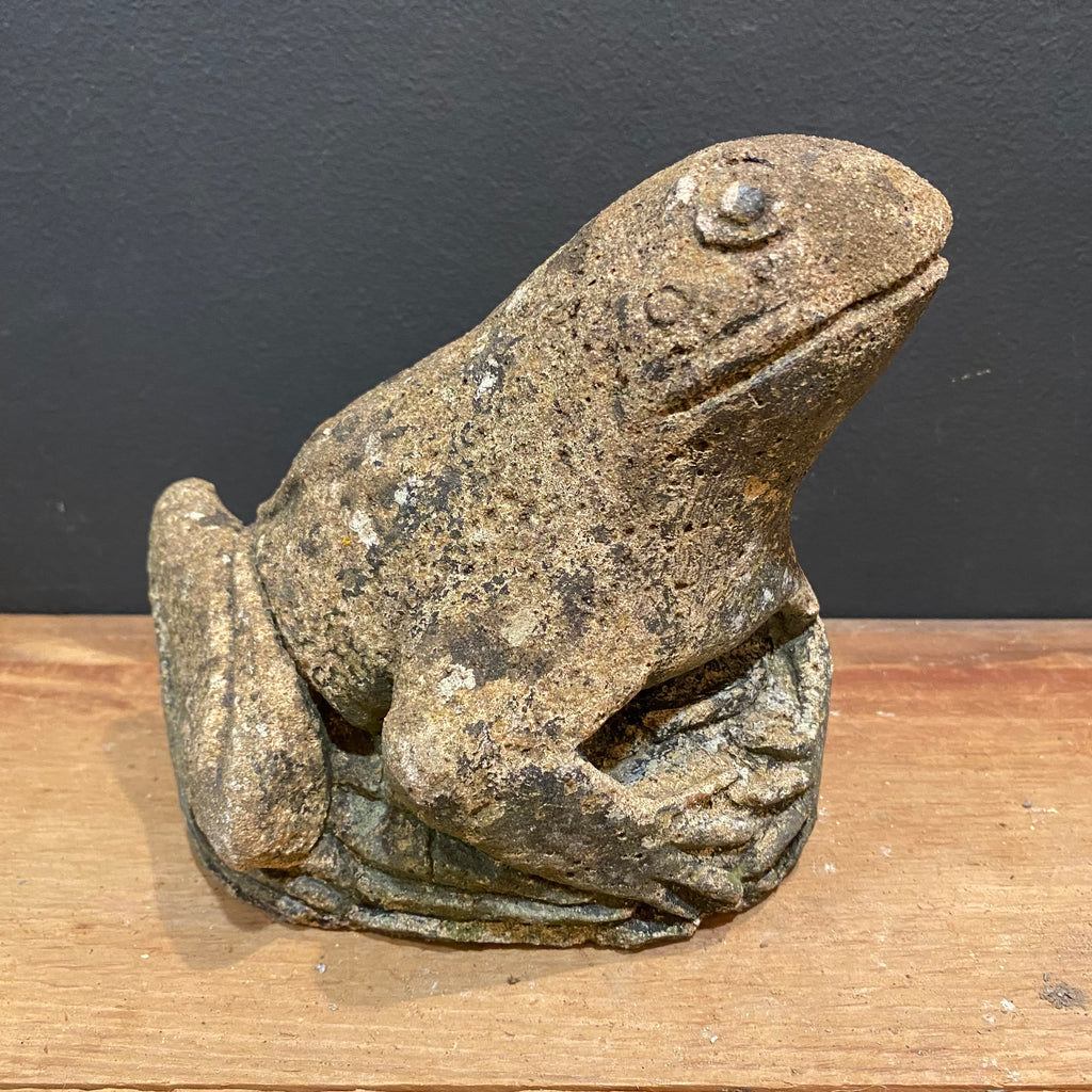 Vintage English Cast Stone Frog