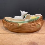 Hornsea Fauna Royal Lamb & Rabbit Log Planter No. 106 – Made in England