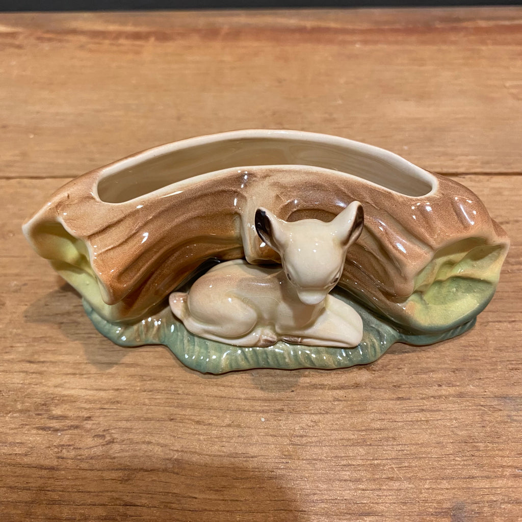 Hornsea Fauna Royal Fawn Under Log Planter No. 121 – Made in England