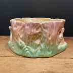 Vintage Sylvac English Pixie & Rabbit Tree Stump Planter – Made in England