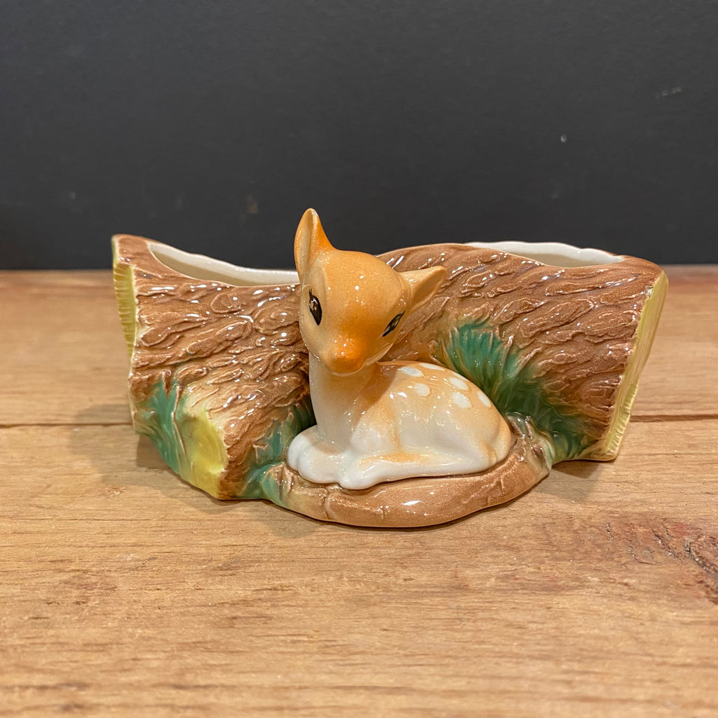 Hornsea Fauna Royal Fawn with Foliage Planter No. 24 – Made in England