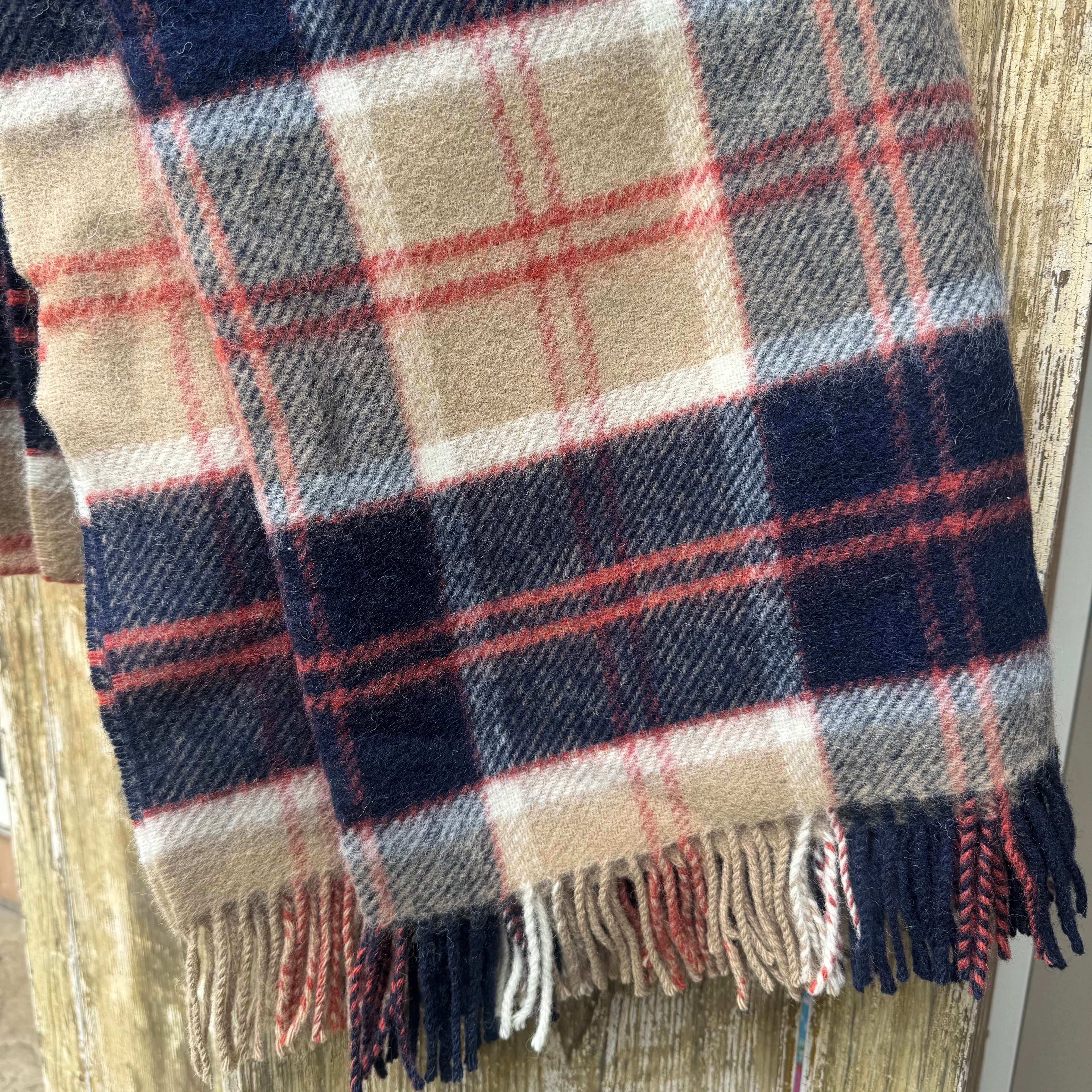 English Navy Tartan Blanket by Bronte Moon