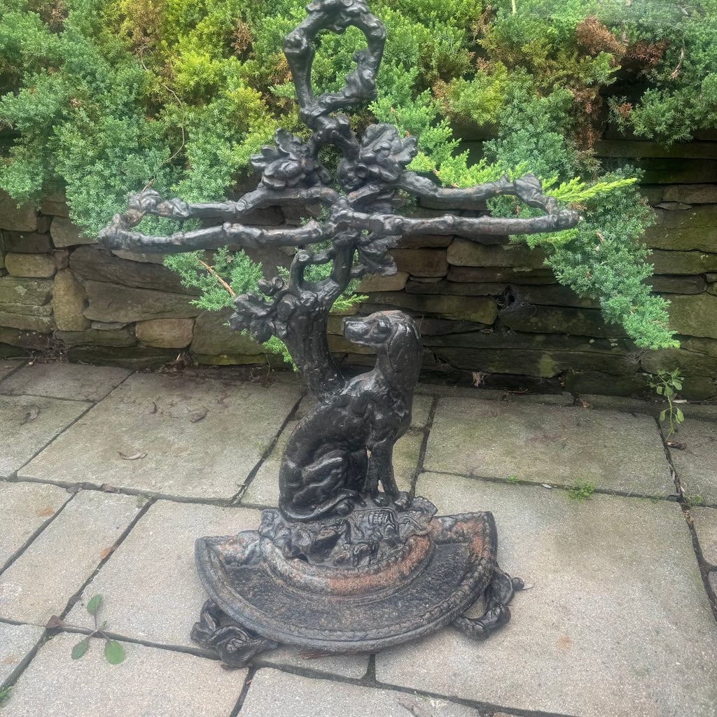 Antique Victorian Hunting Dog Umbrella and Walking Stick Stand