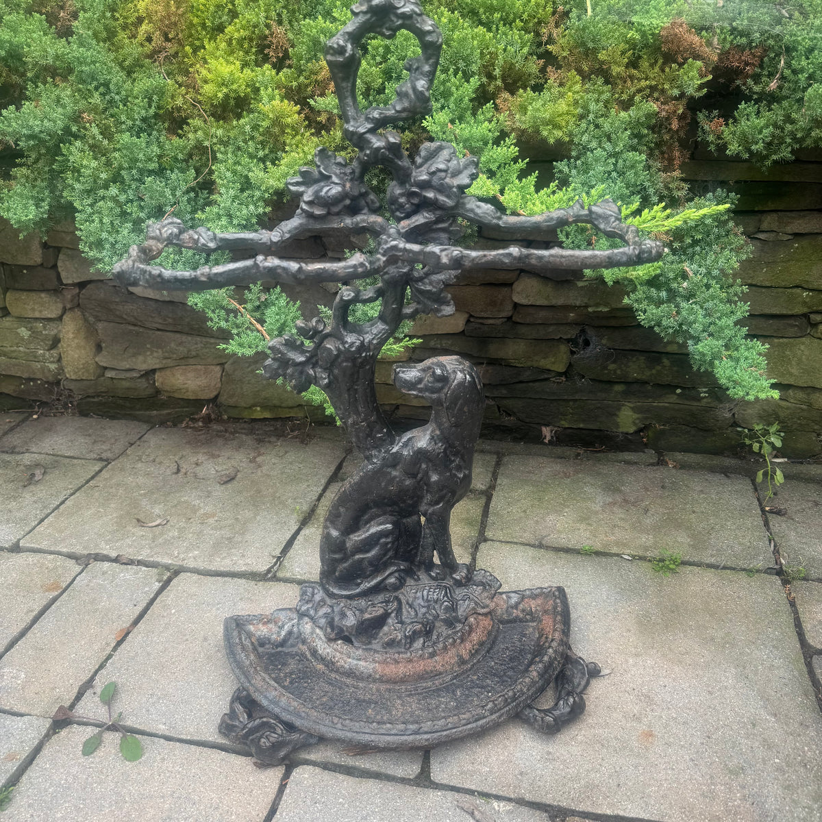 Antique Victorian Hunting Dog Umbrella and Walking Stick Stand