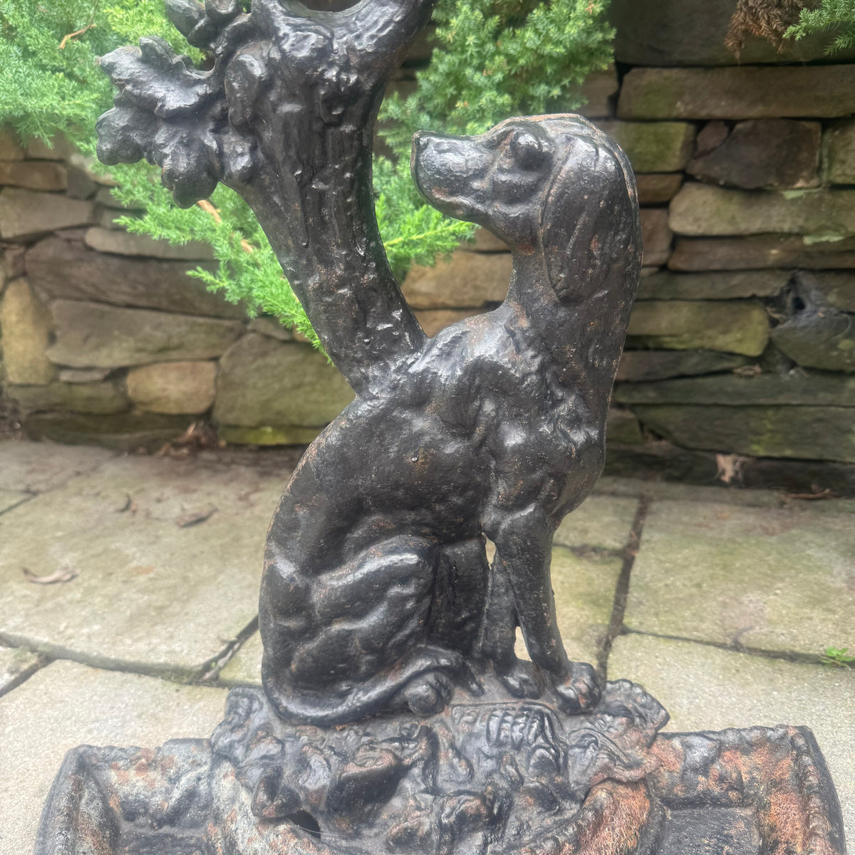 Antique Victorian Hunting Dog Umbrella and Walking Stick Stand