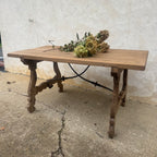 19th-Century Spanish Baroque Walnut Trestle Table