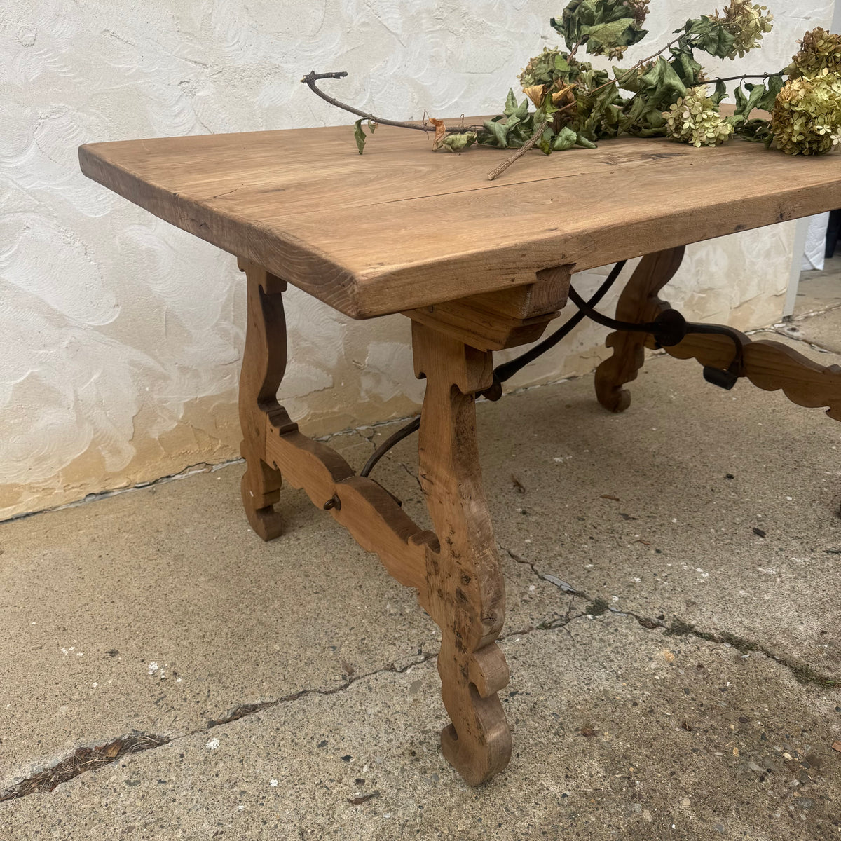 18th-Century Spanish Baroque Walnut Trestle Table