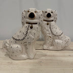 Antique English Staffordshire Spaniel Pair